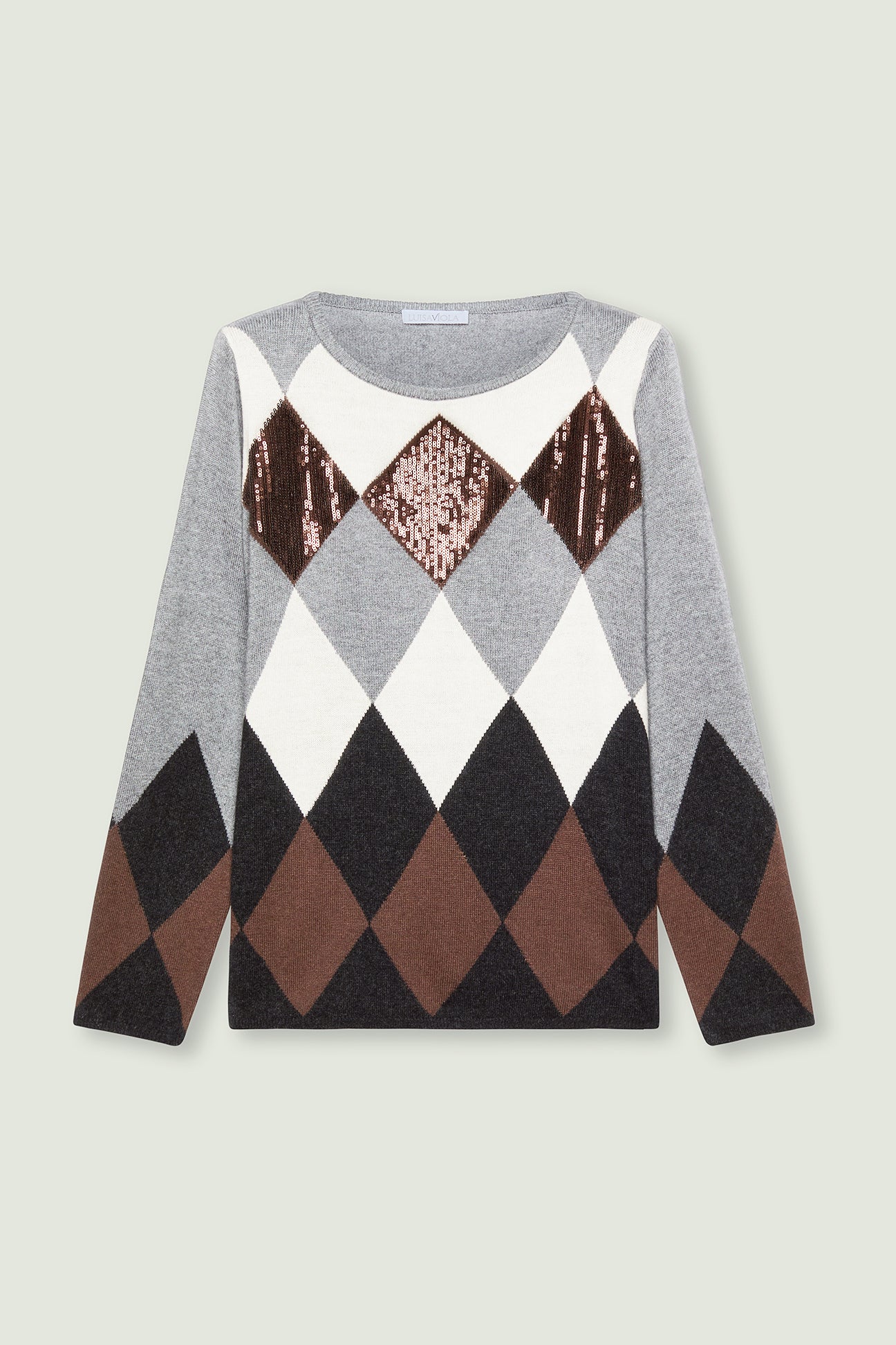 MAGLIA ARGYLE DEGRADE' E PAILLETTES