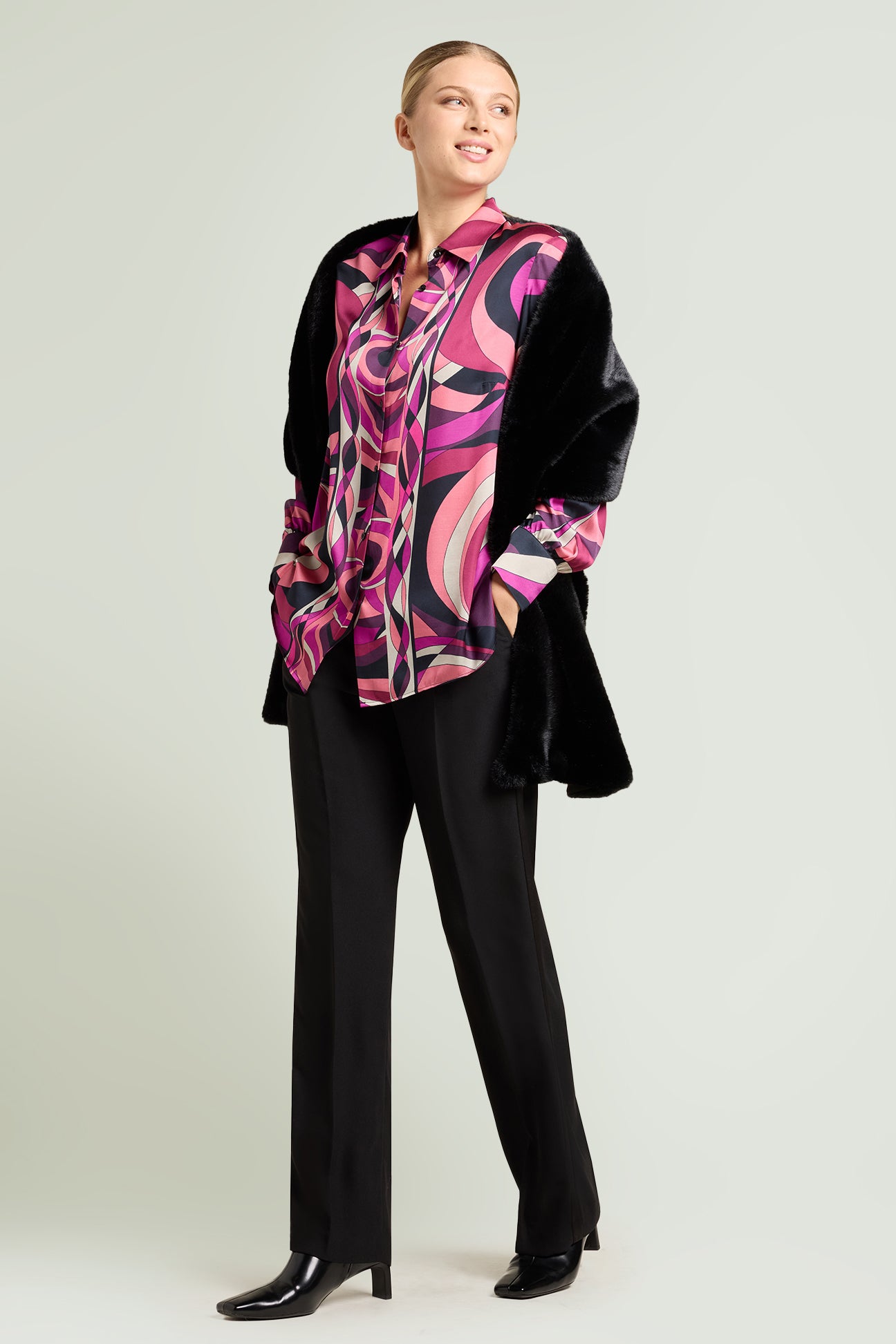 CAMICIA IN RASO STAMPATO