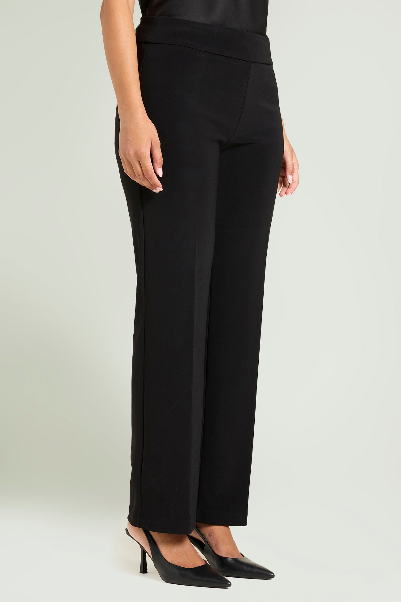 PANTALONI PULL-ON DRITTO IN COMPATTO STRETCH