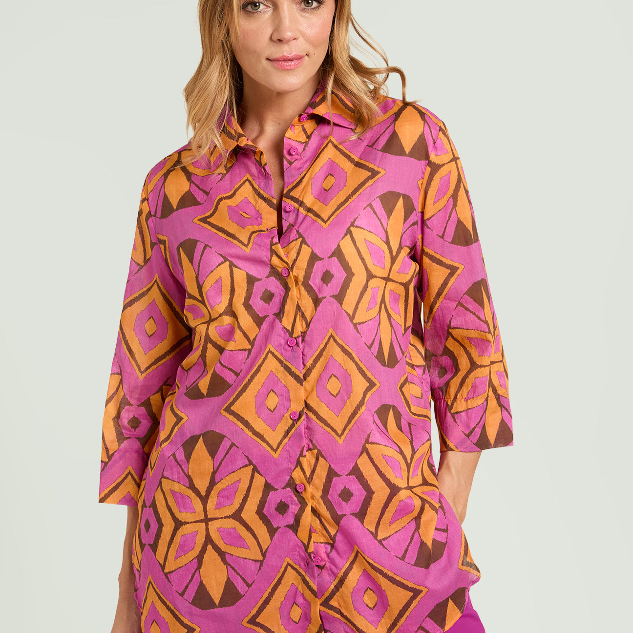 CAMICIA IN MUSSOLA STAMPATA