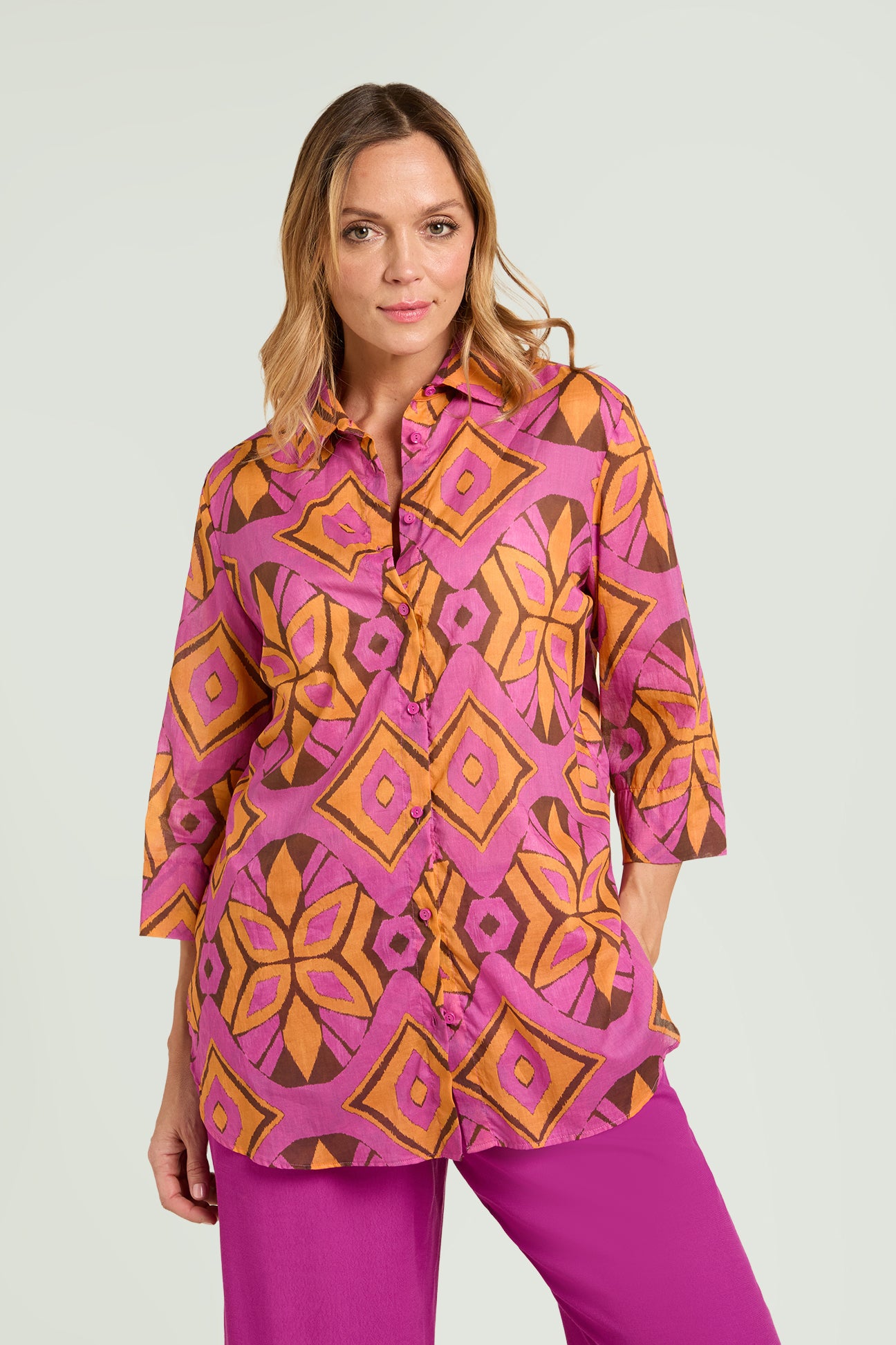 CAMICIA IN MUSSOLA STAMPATA