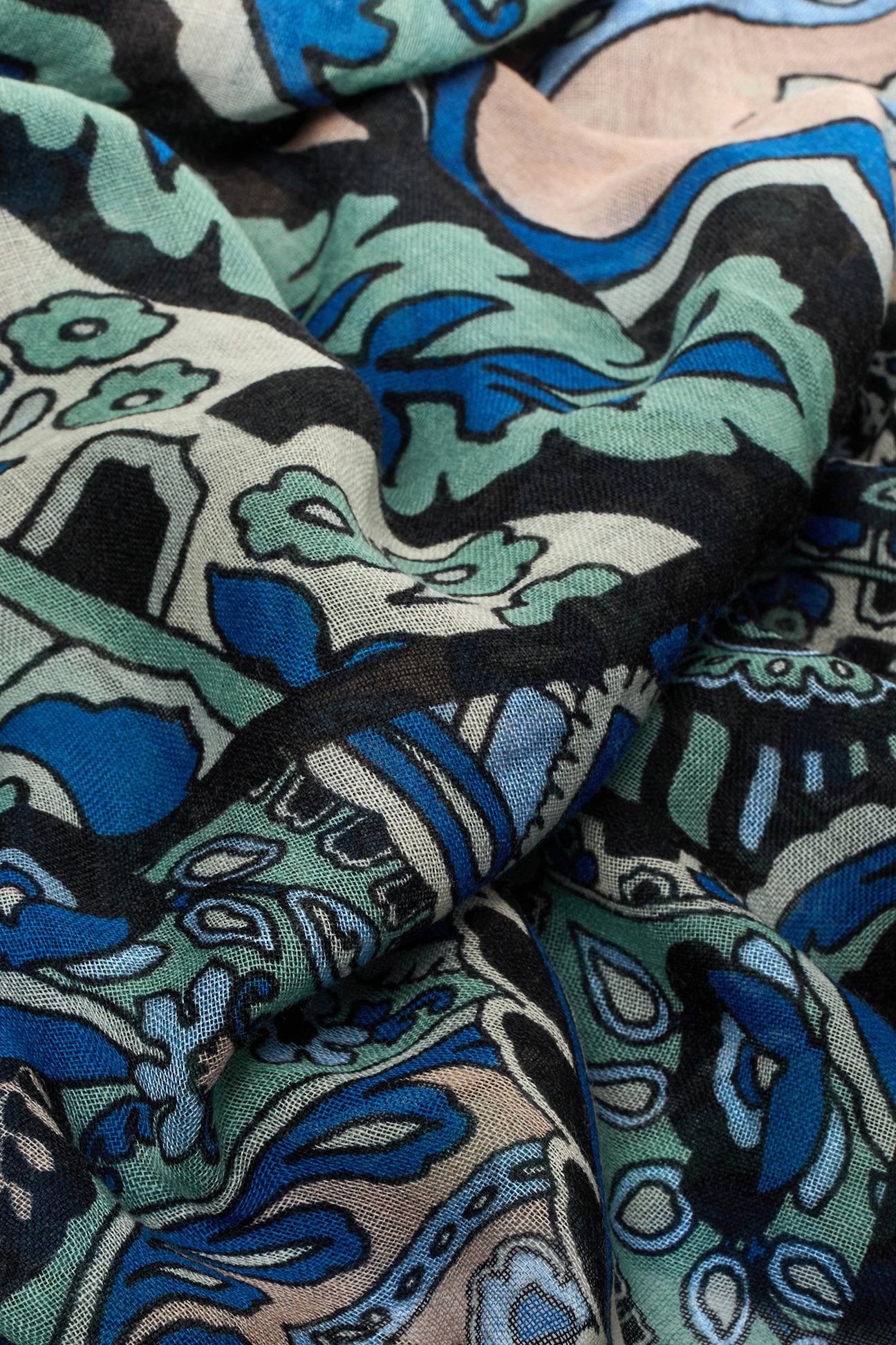 SCIARPA DI PURA LANA CON STAMPA PAISLEY