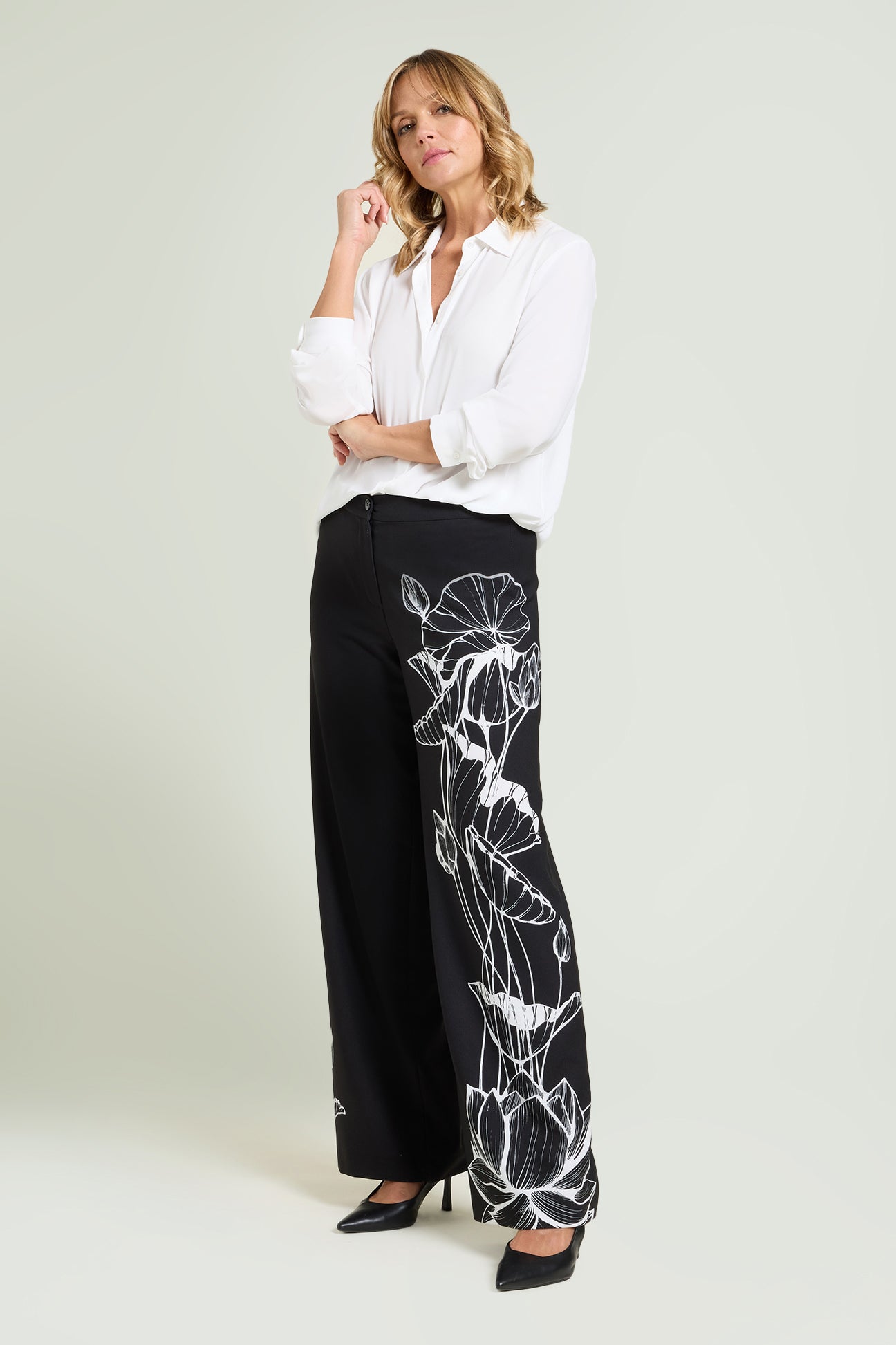 PANTALONI CON STAMPA PIAZZATA