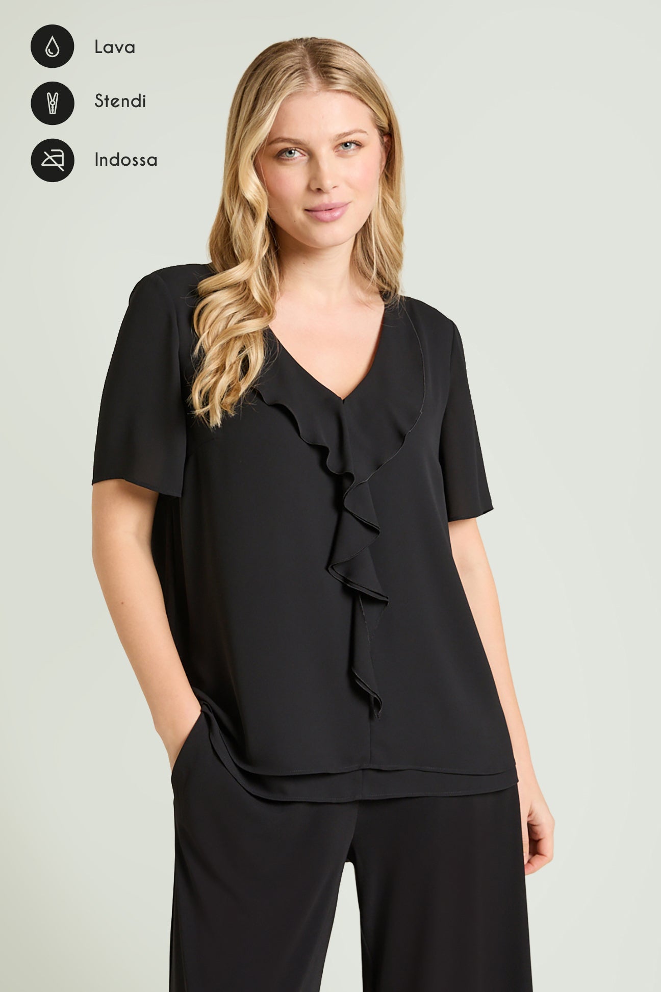 BLUSA CON VOLANT