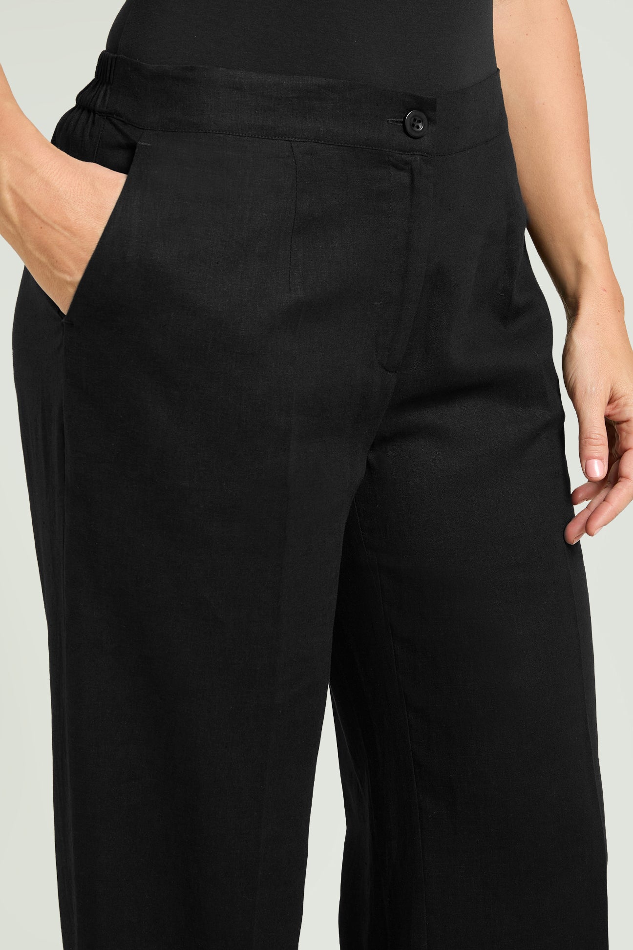 PANTALONI AMPI IN LINO-VISCOSA