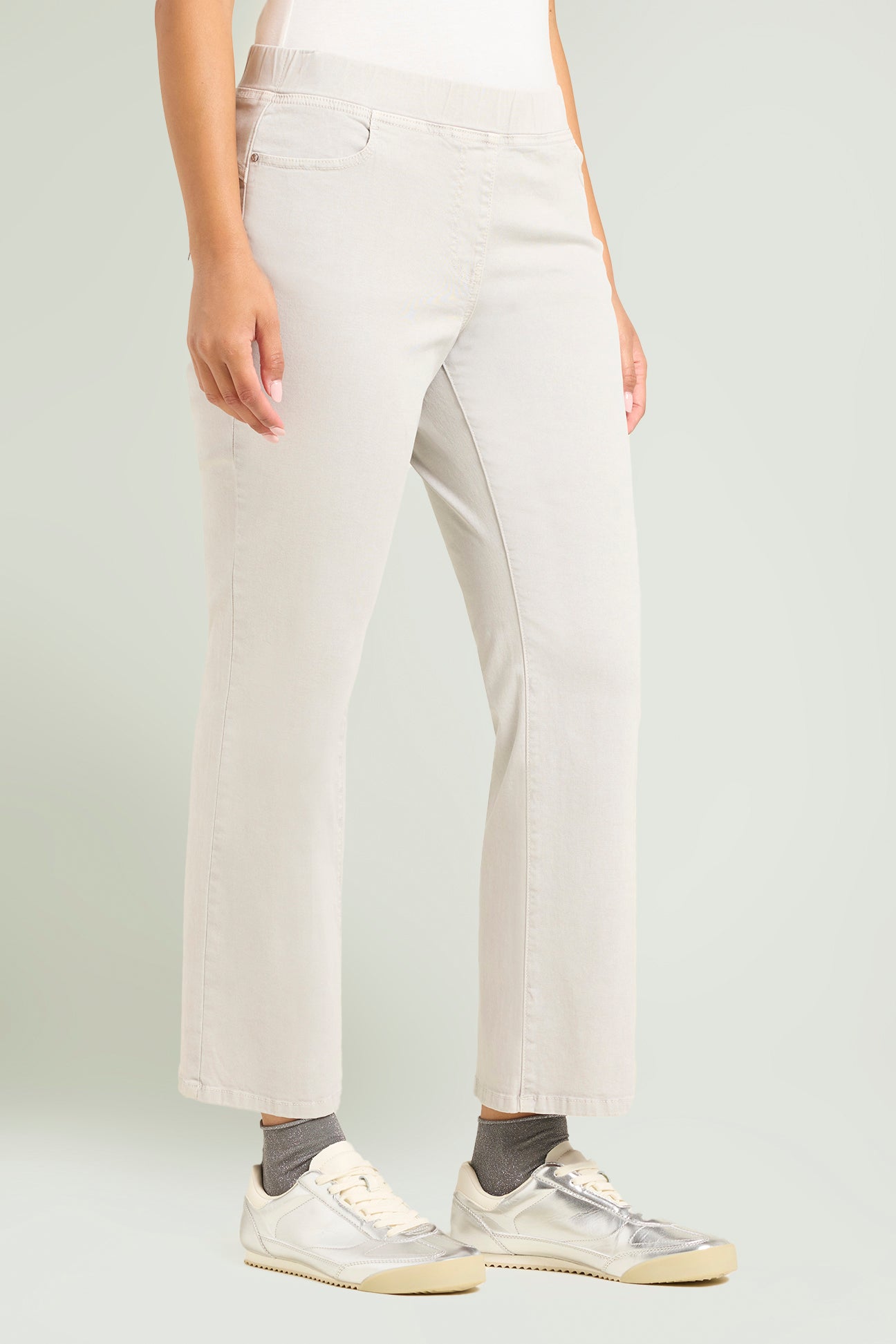PANTALONI PULL-ON KICK FLARE IN WINTER COTTON
