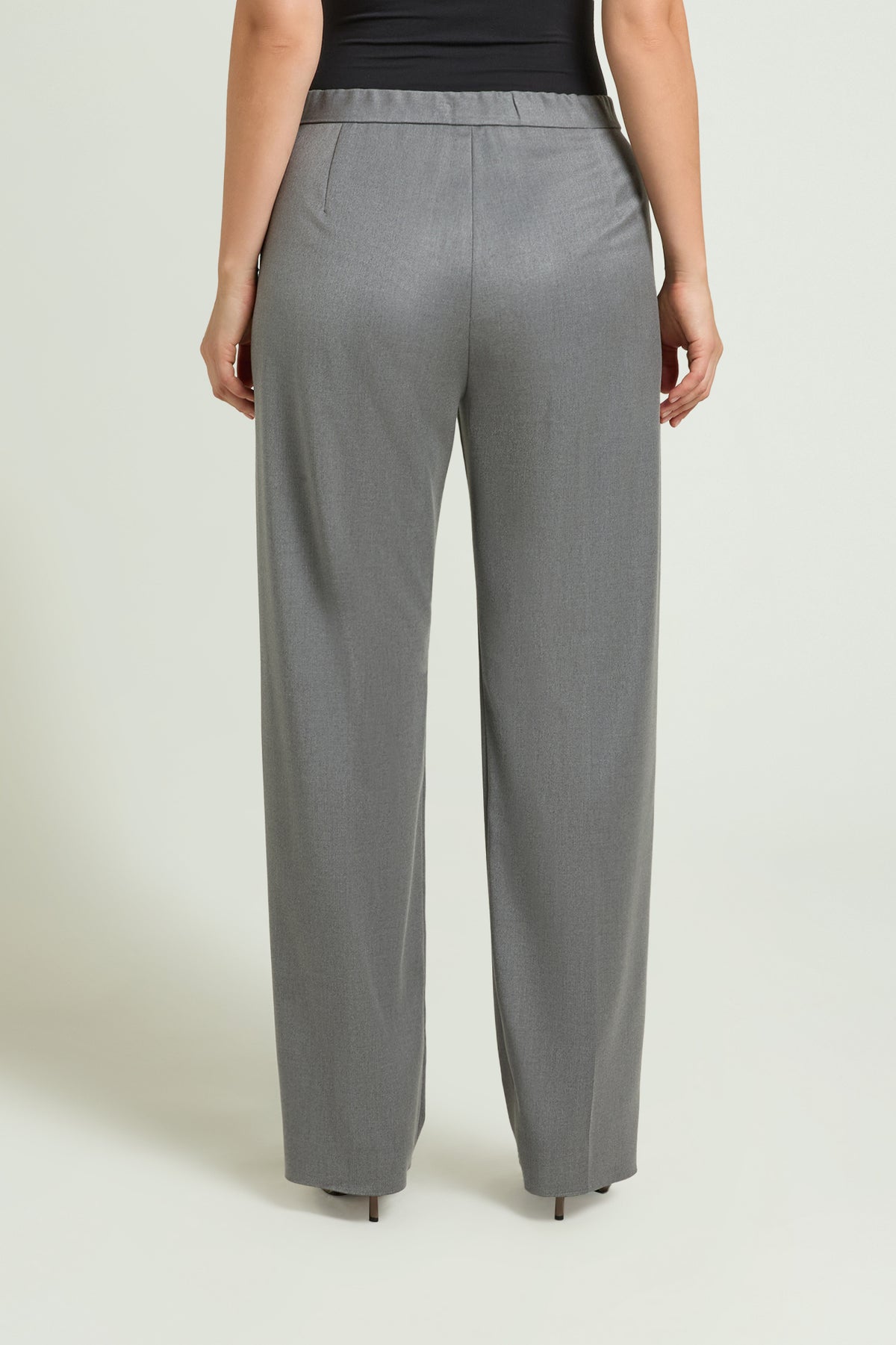 PANTALONI AMPI IN SAGLIA MELANGE