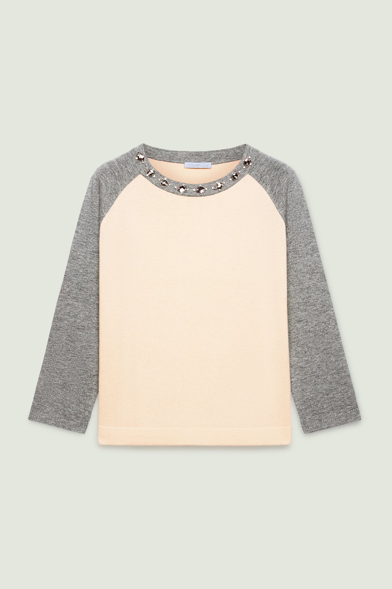MAGLIA MISTO CASHMERE RICAMATA A MANO