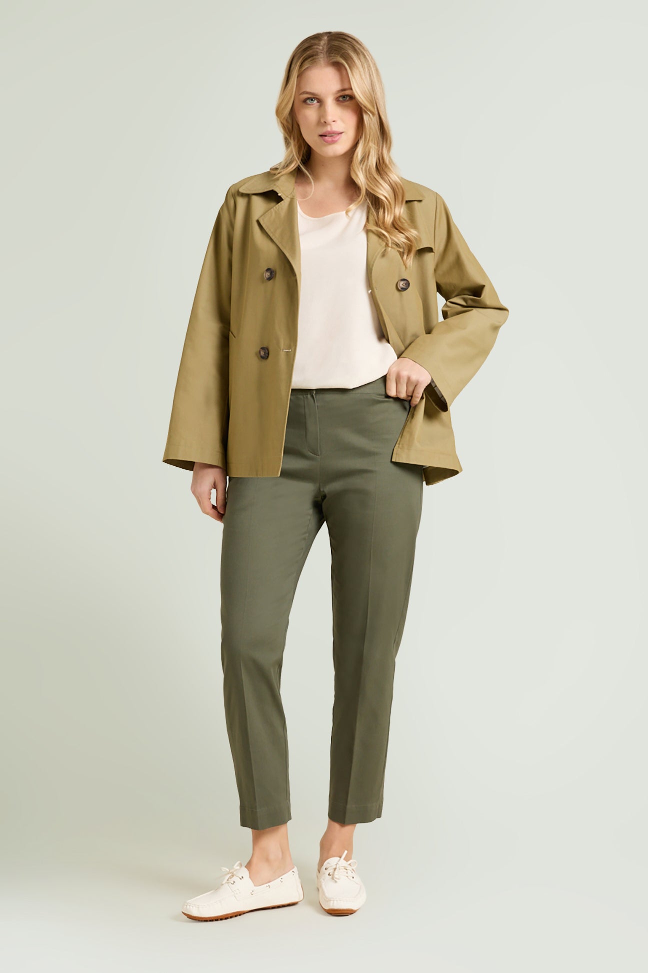 PANTALONI A SIGARETTA IN RASATELLO