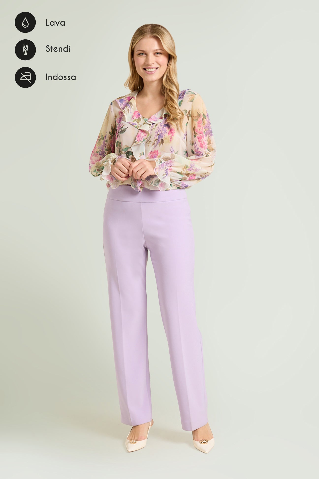PANTALONI PULL-ON DRITTI IN COMPACT STRETCH