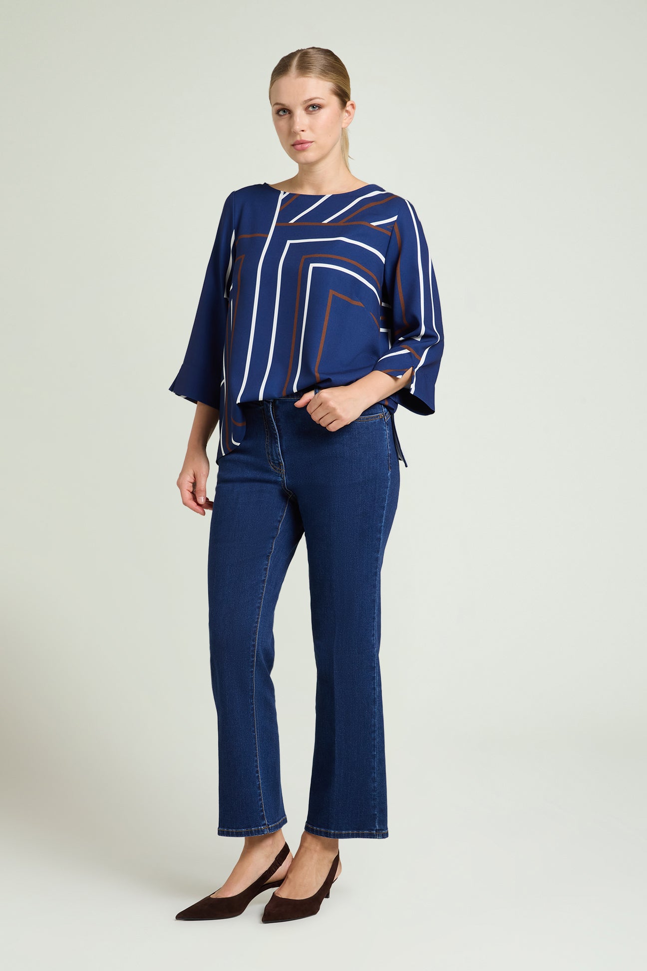 BLUSA IN SABLE' STAMPATO