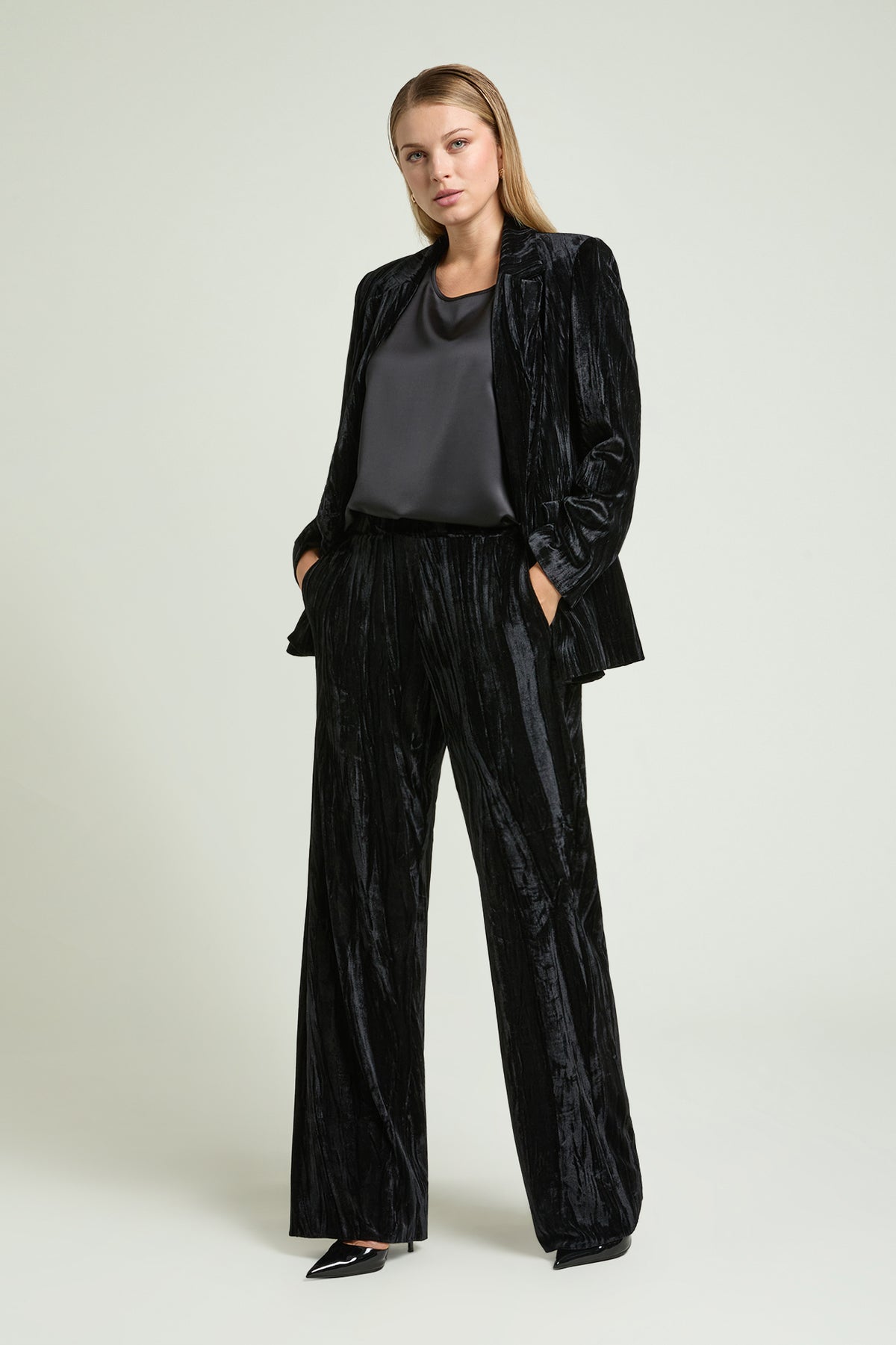 PANTALONI PULL-ON IN VELLUTO FROISSE'