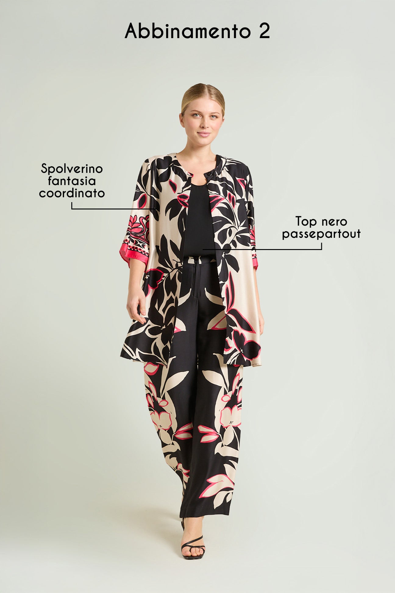 PANTALONI IN SATIN STAMPATO
