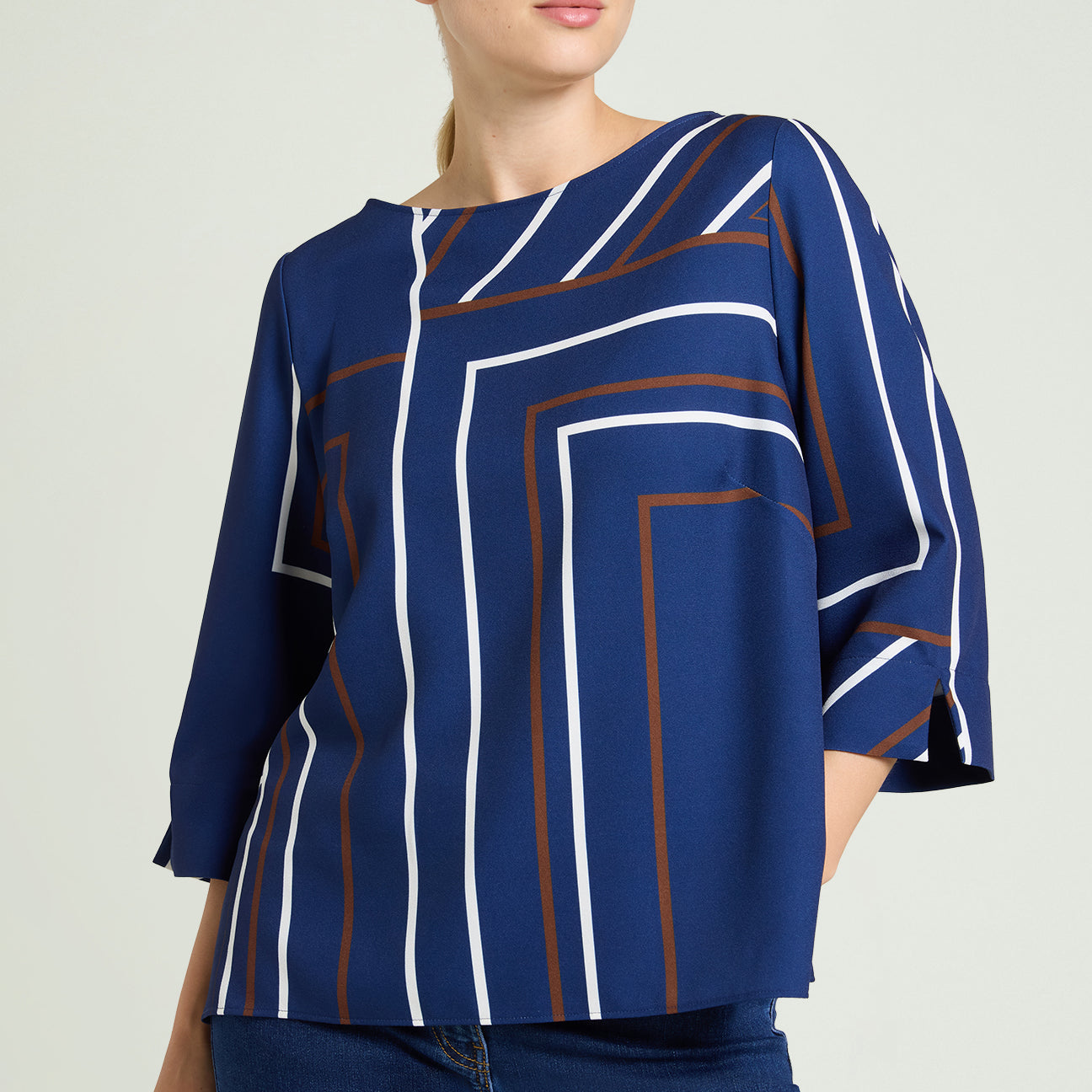 BLUSA IN SABLE' STAMPATO