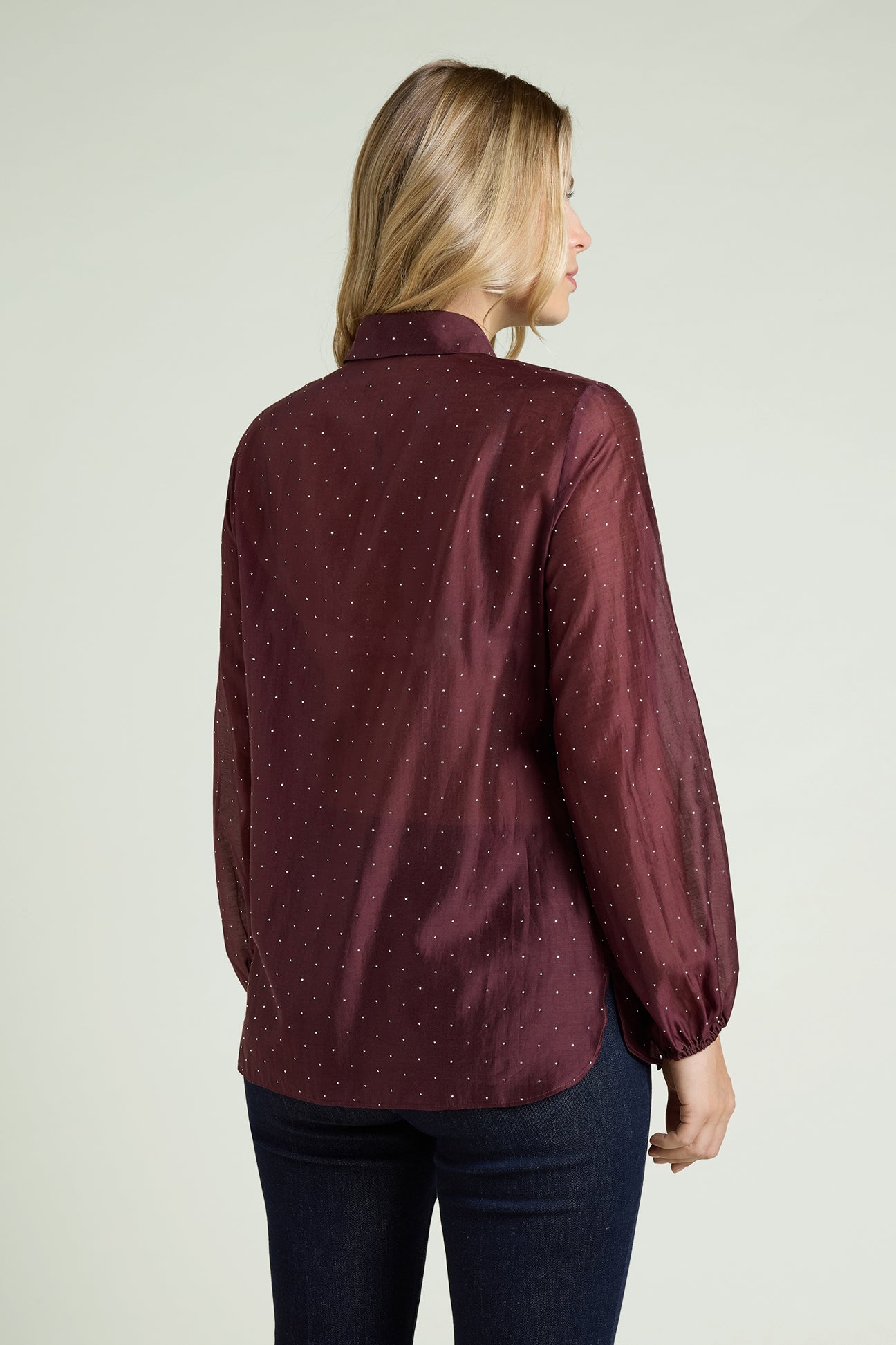 CAMICIA IN MUSSOLA CON PUNTI LUCE