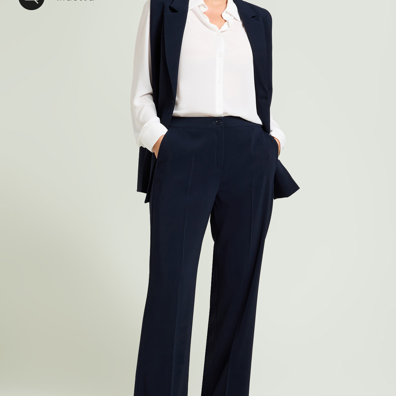 PANTALONI PALAZZO IN CREPE CADY