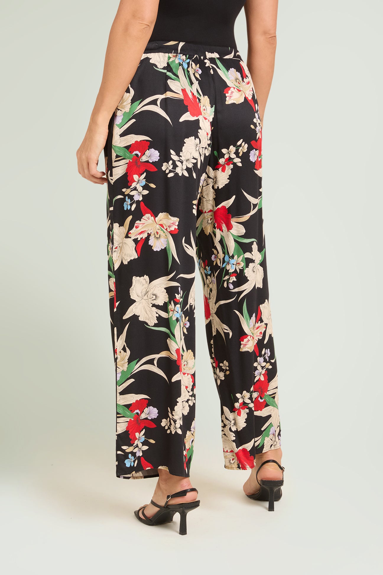 PANTALONI IN SATIN STAMPATO