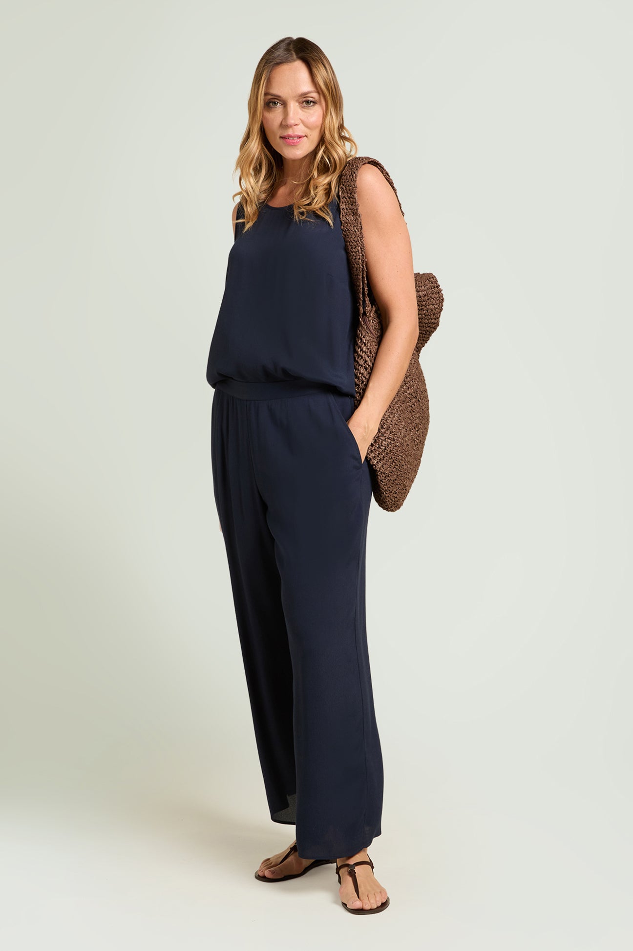 PANTALONI AMPI IN MAROCAINE