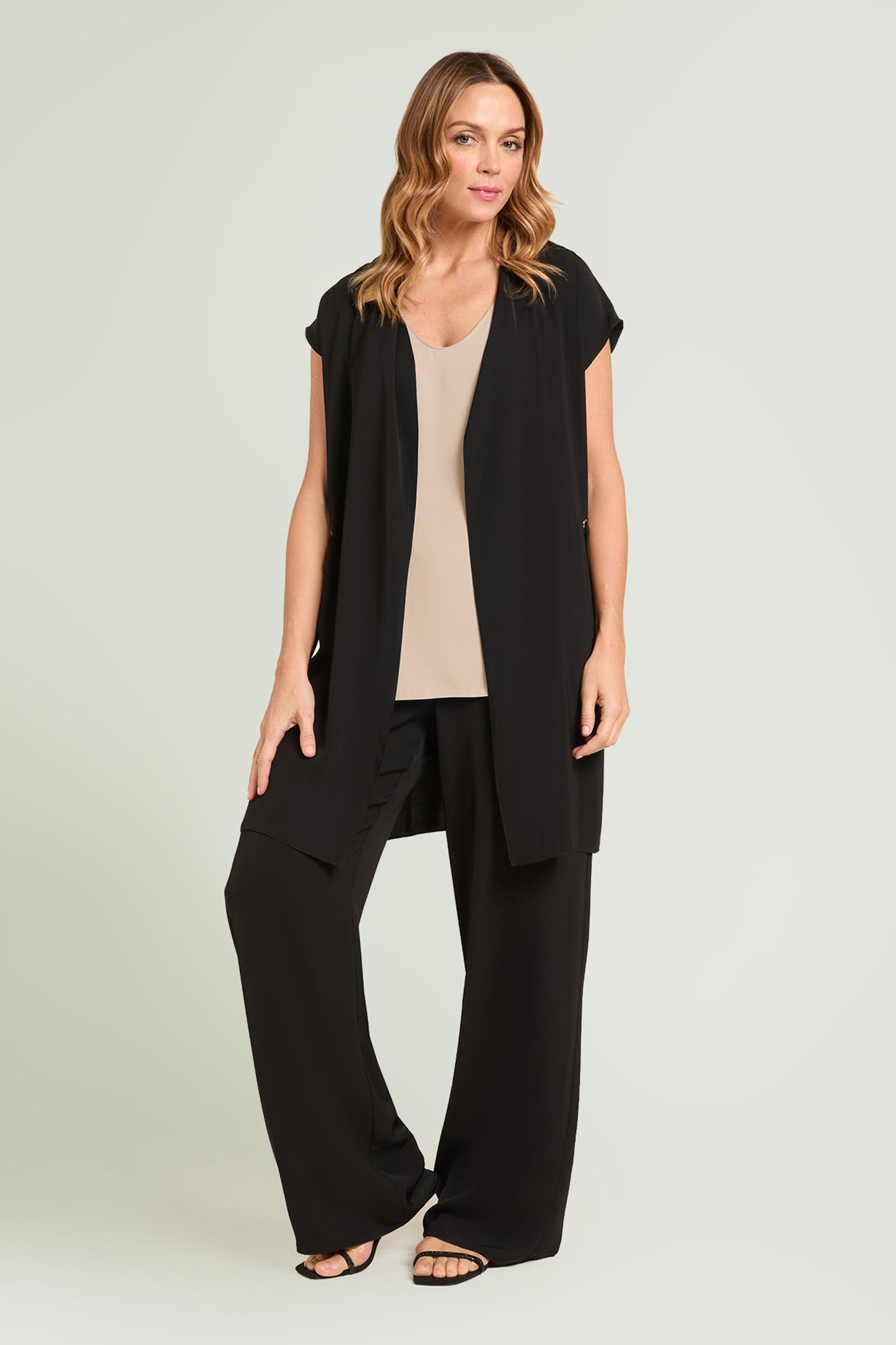 GILET IN TESSUTO FLUIDO SILKY TOUCH