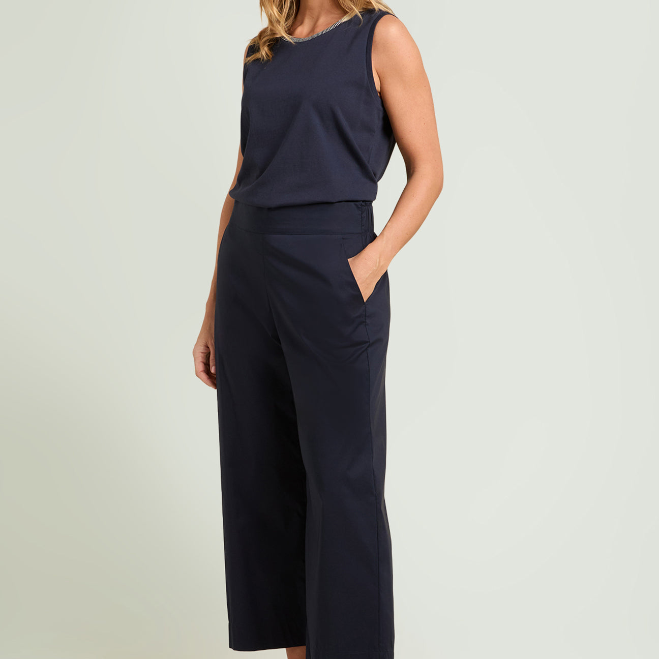 PANTALONI PULL-ON AMPI IN POPELINE