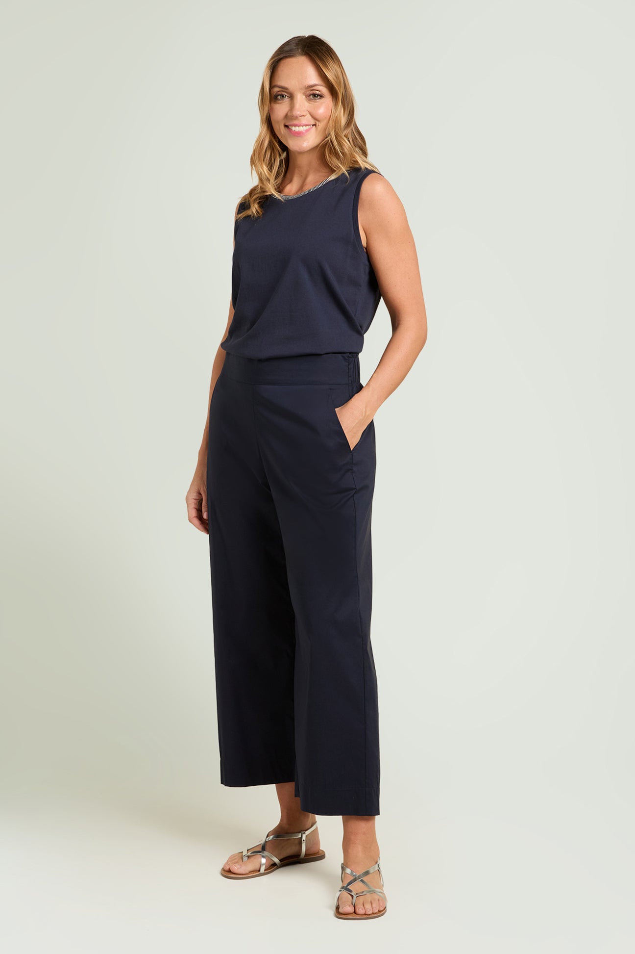 PANTALONI PULL-ON AMPI IN POPELINE