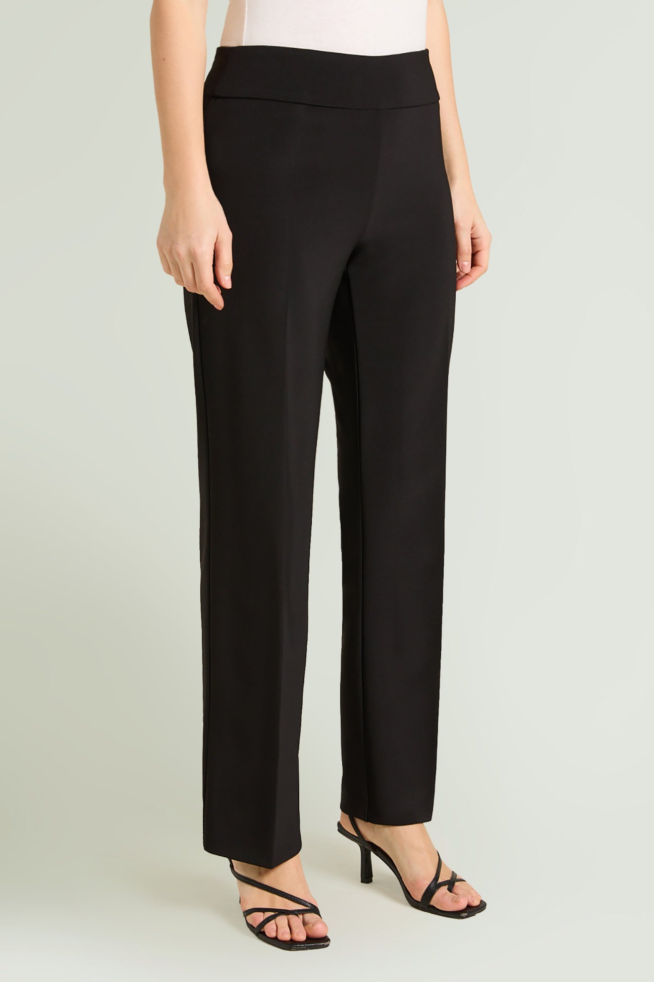PANTALONI PULL-ON DRITTI IN COMPACT STRETCH