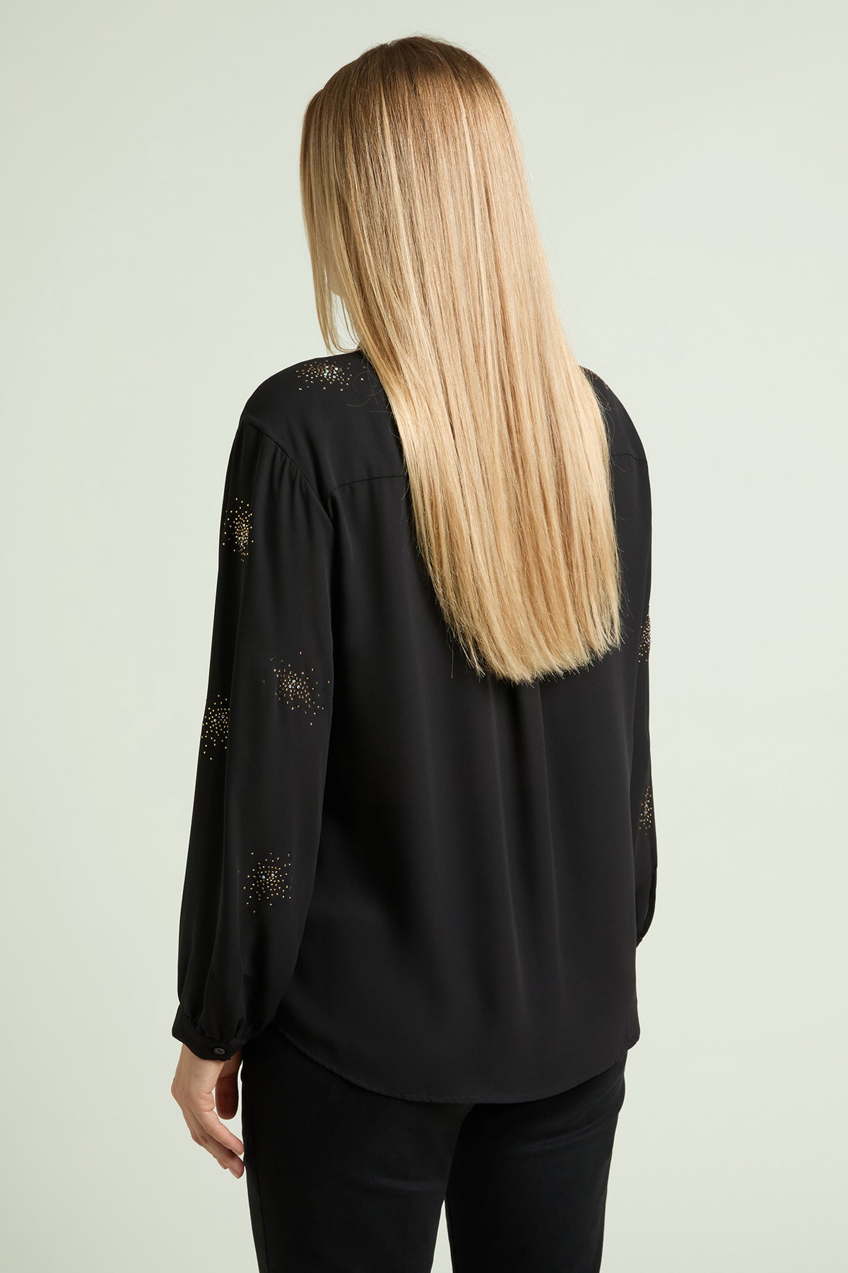 CAMICIA IN DOPPIA GEORGETTE CON PUNTI LUCE