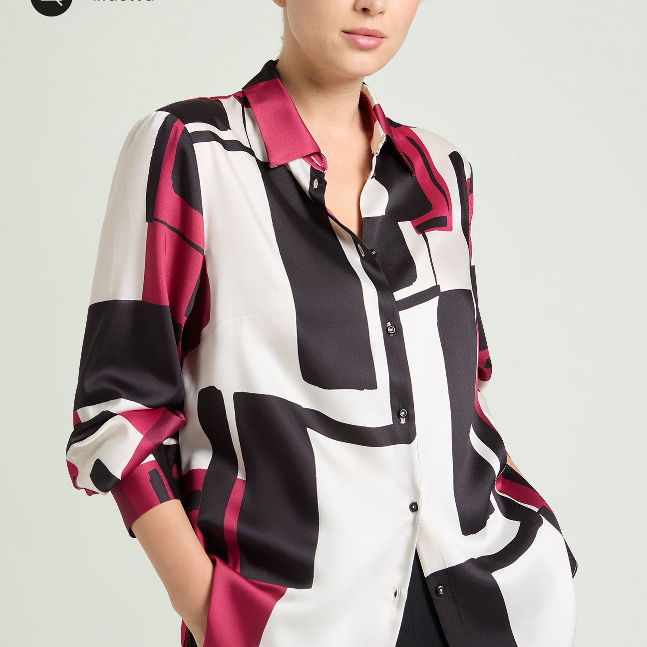 CAMICIA IN  SATIN STAMPATO