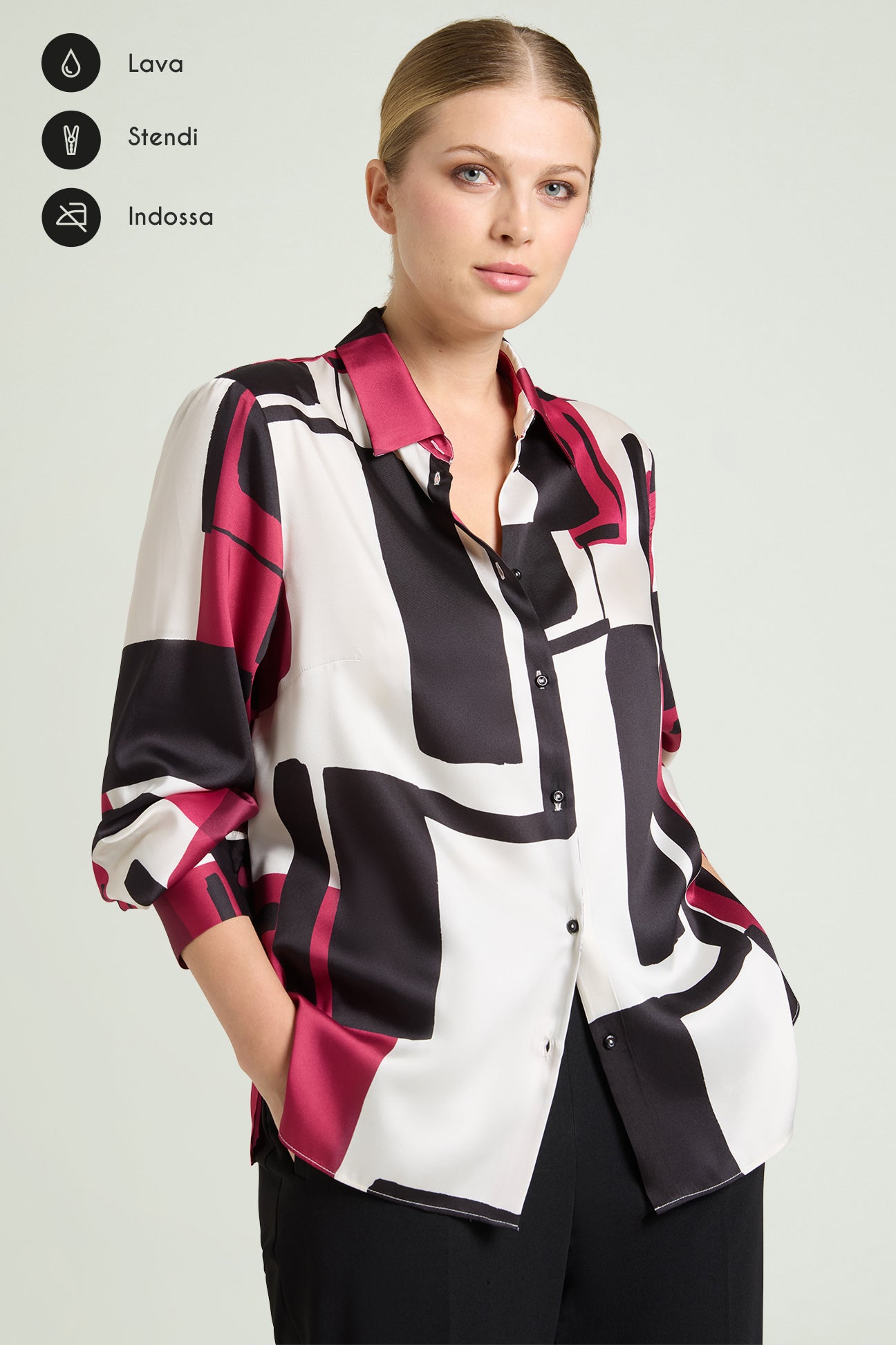 CAMICIA IN  SATIN STAMPATO