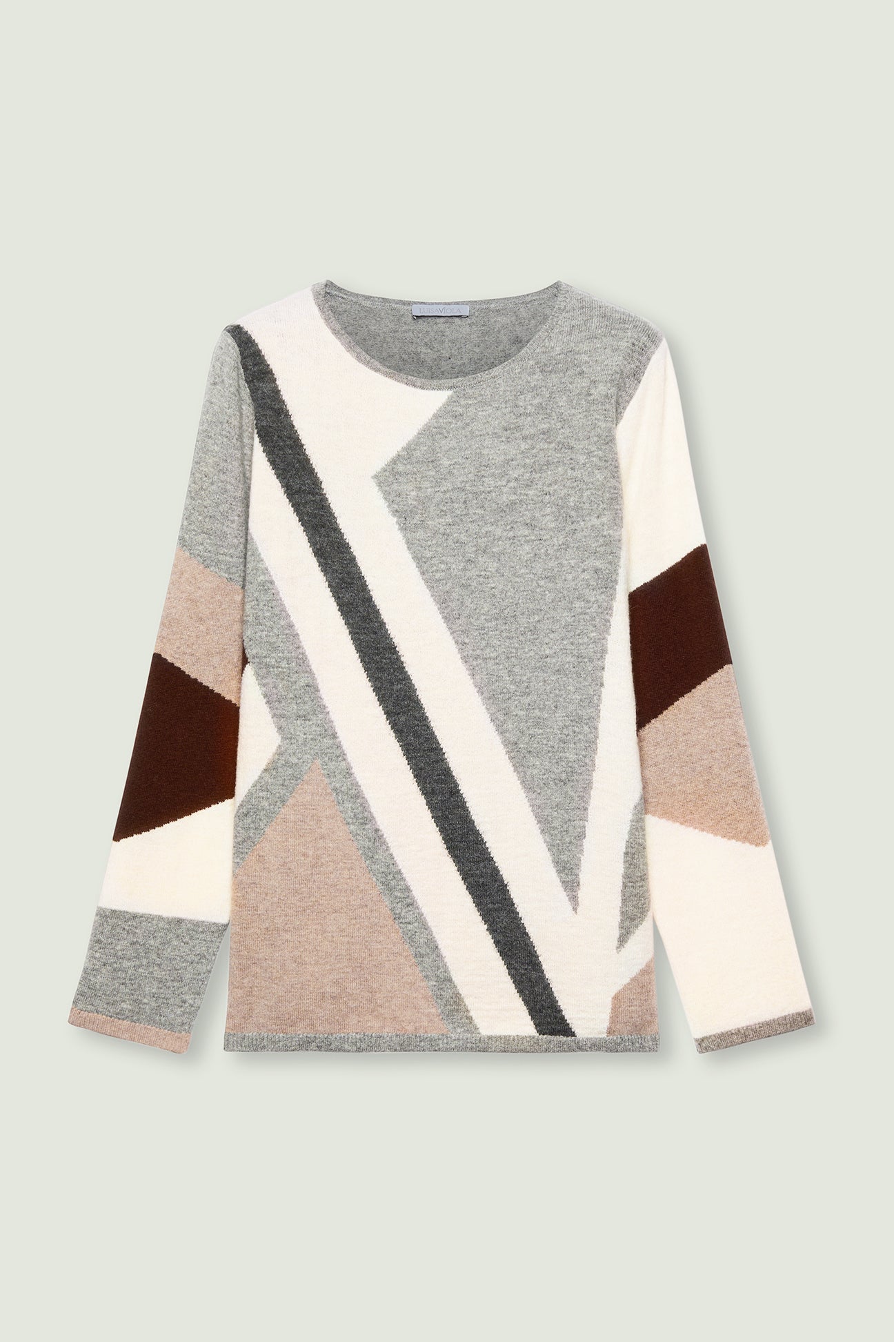 MAGLIA CON INTARSIO IN LANA ALPACA