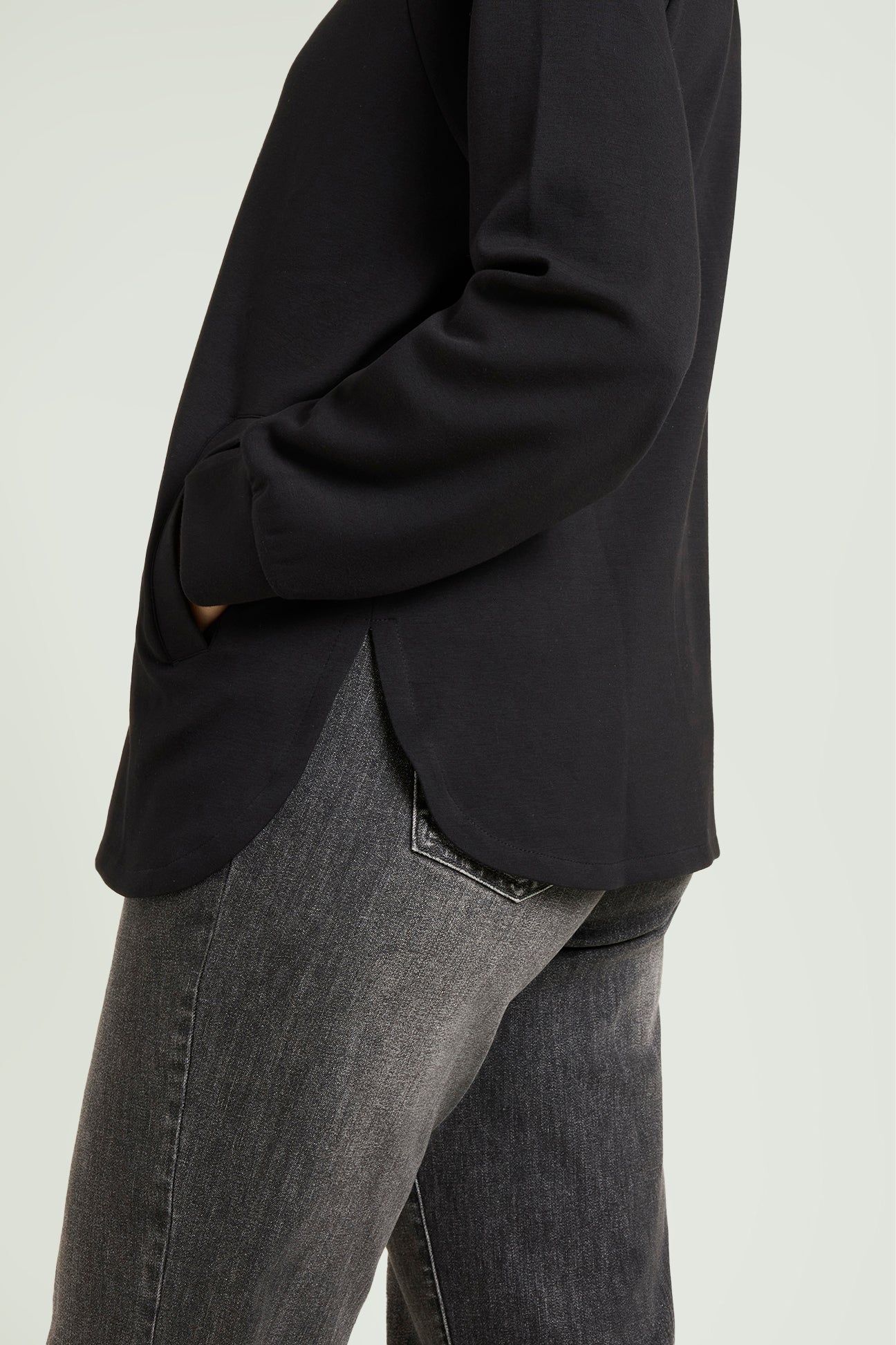 FELPA IN JERSEY SCUBA CON CAPPUCCIO