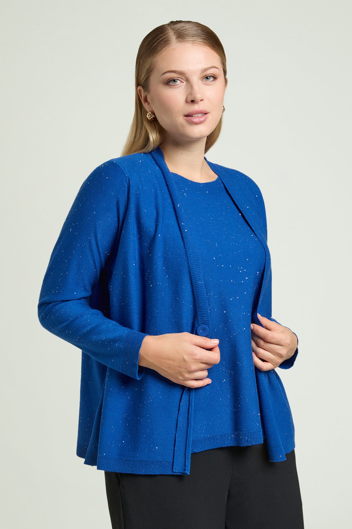 MAGLIA EFFETTO TWIN-SET CON PUNTI LUCE