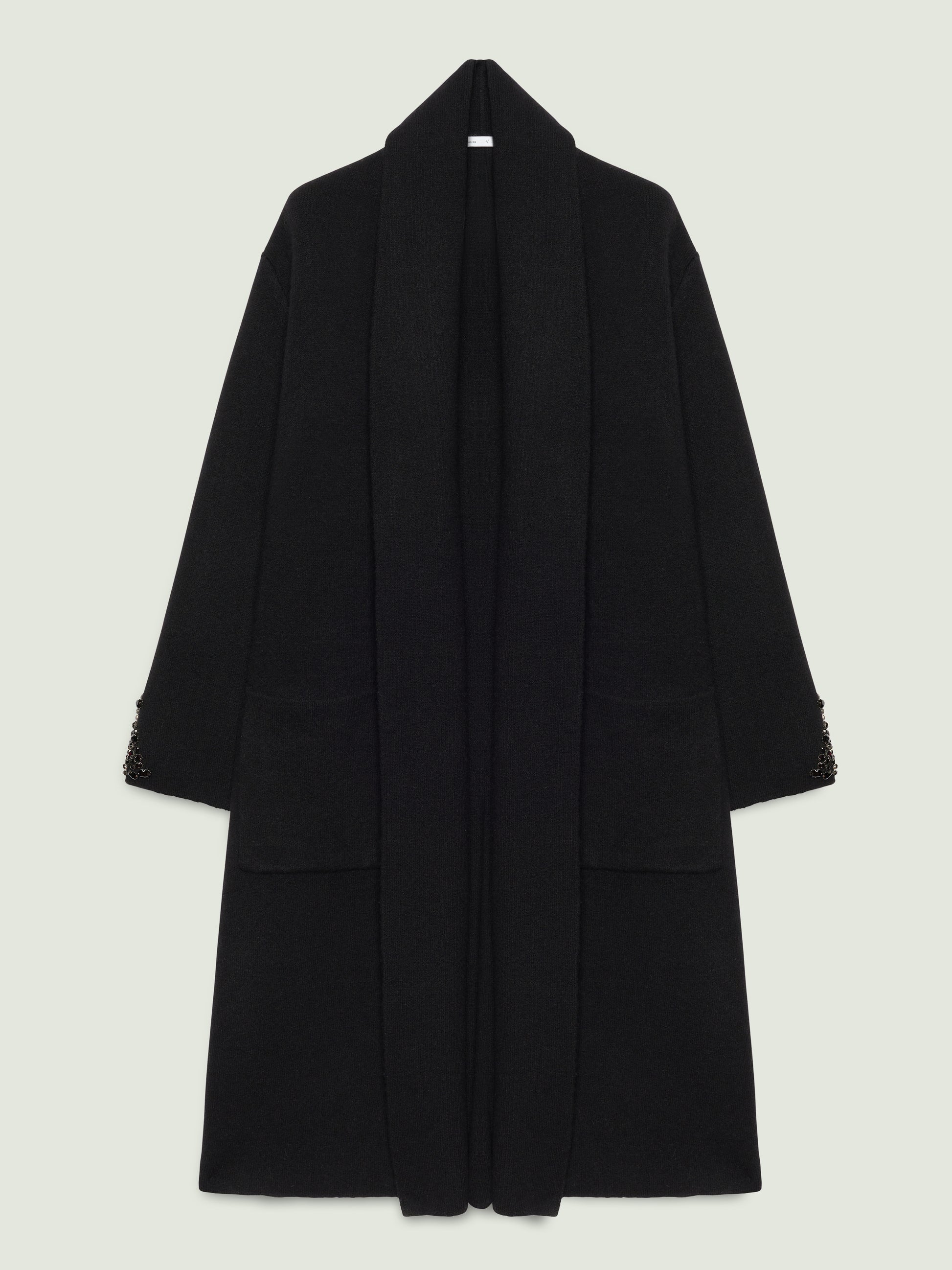 CAPPOTTO IN MAGLIA RICAMATO A MANO