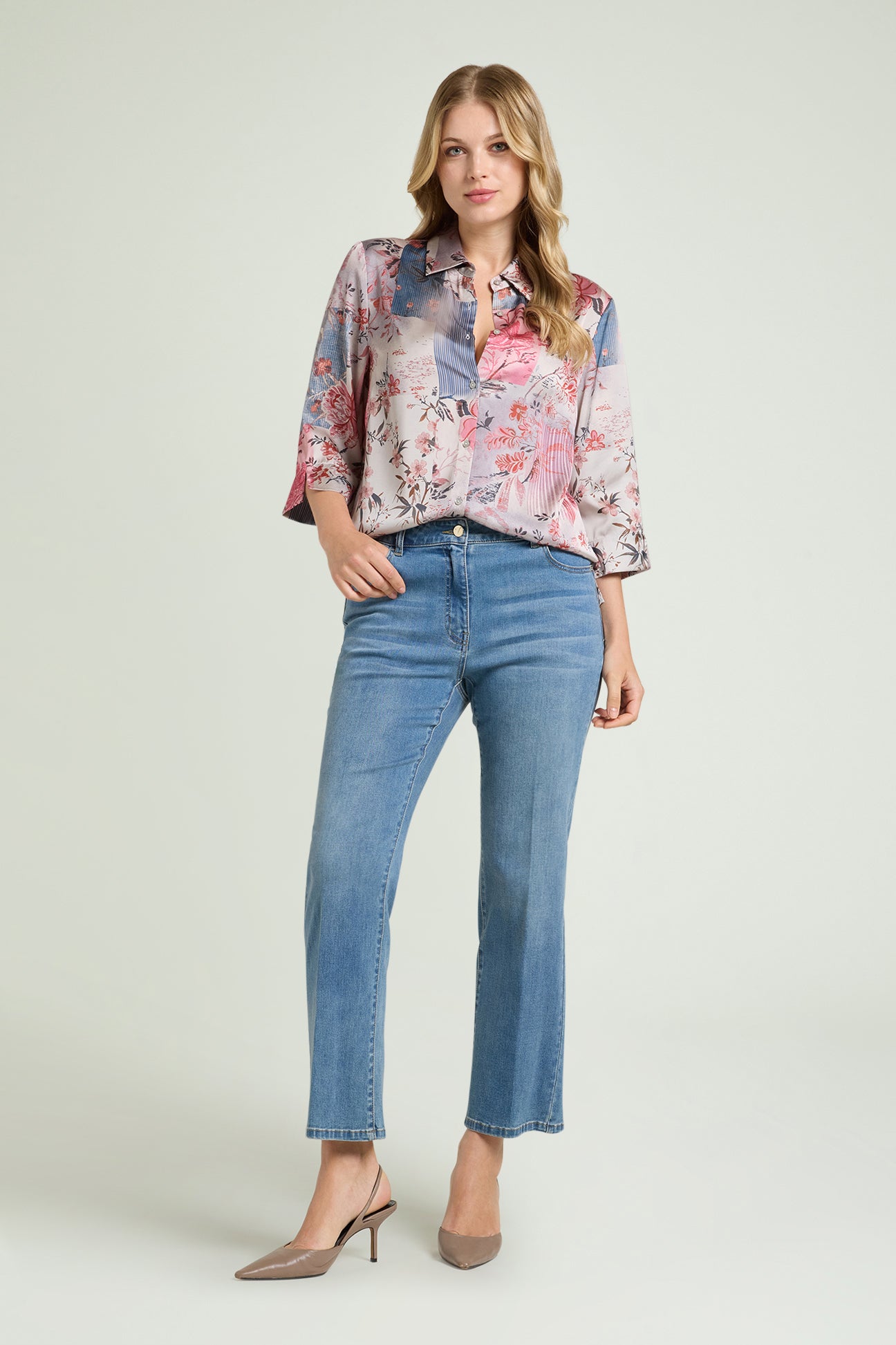 CAMICIA IN SATIN STAMPATO