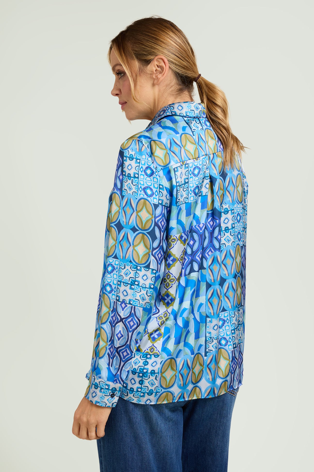 CAMICIA IN SATIN STAMPATO