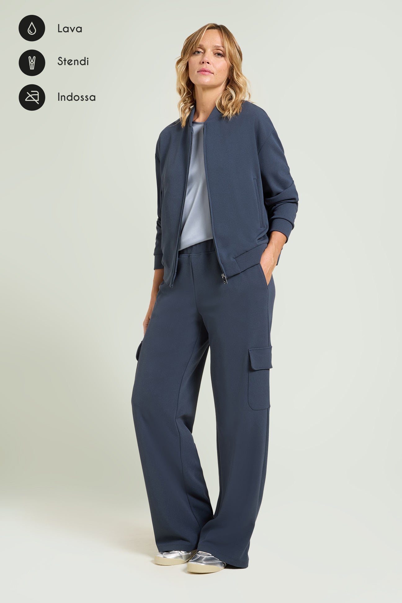 PANTALONI PULL-ON CARGO IN SCUBA CREPE