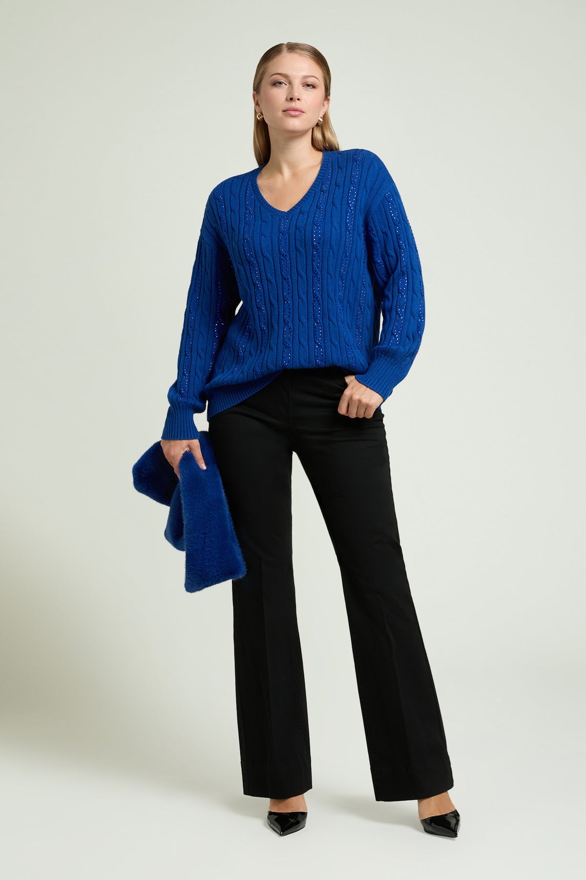 MAGLIA FULL TRECCE CON PUNTI LUCE