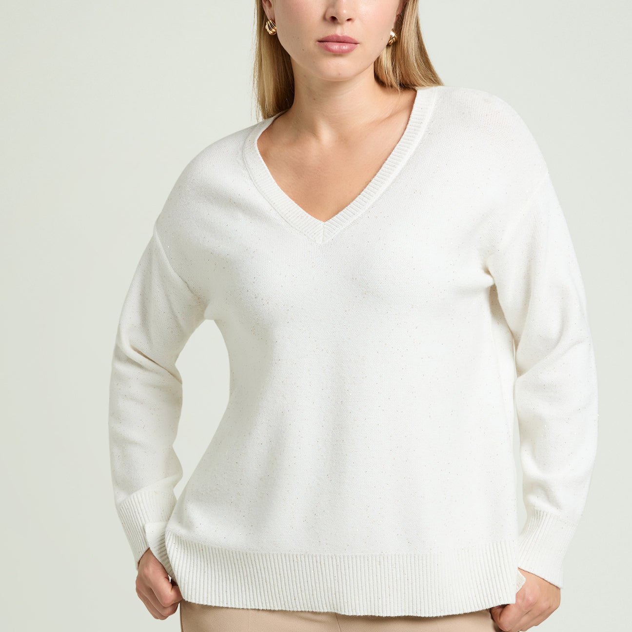 MAGLIA A "V" CON PUNTI LUCE