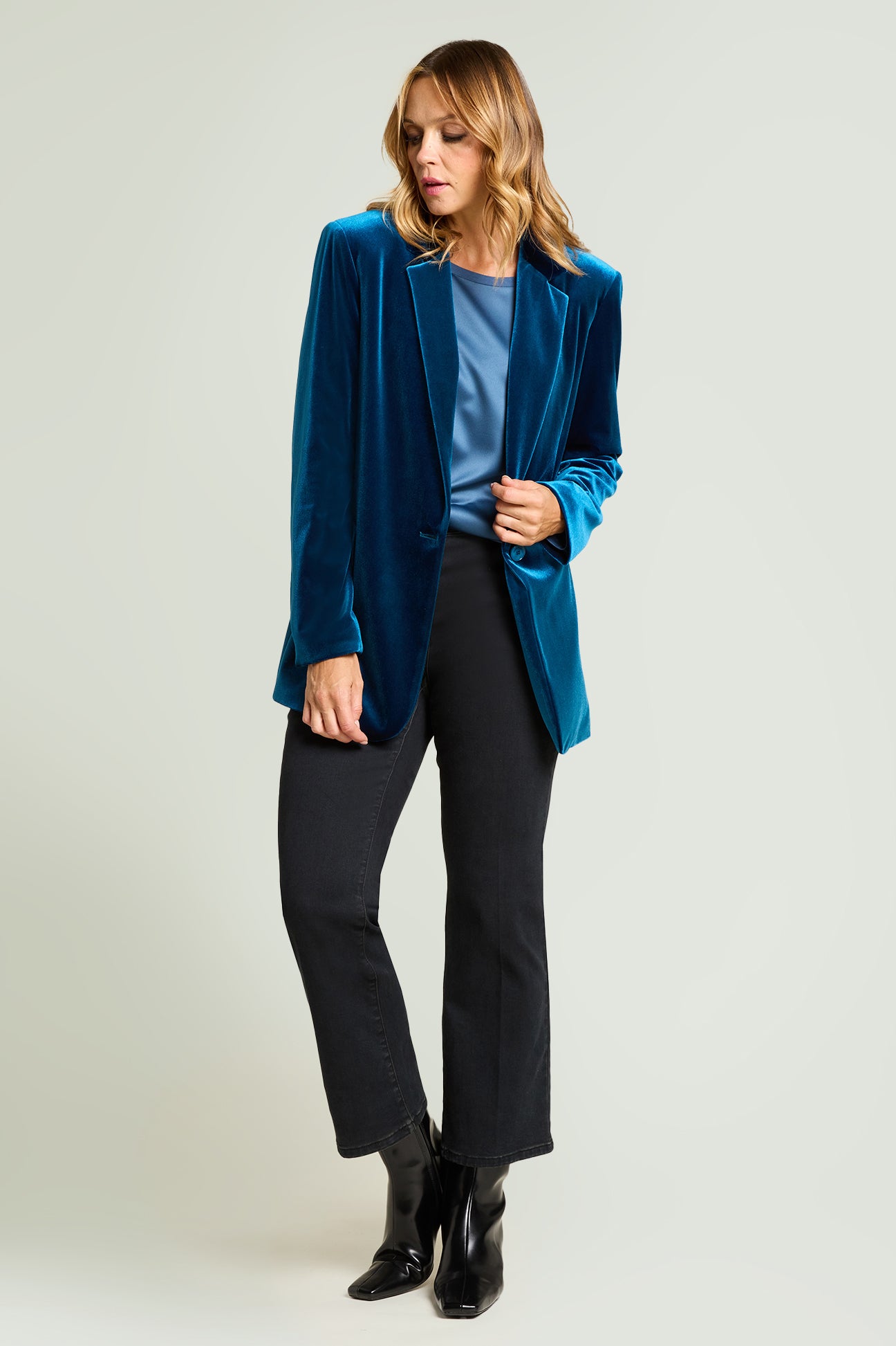 BLAZER IN VELLUTO STRETCH