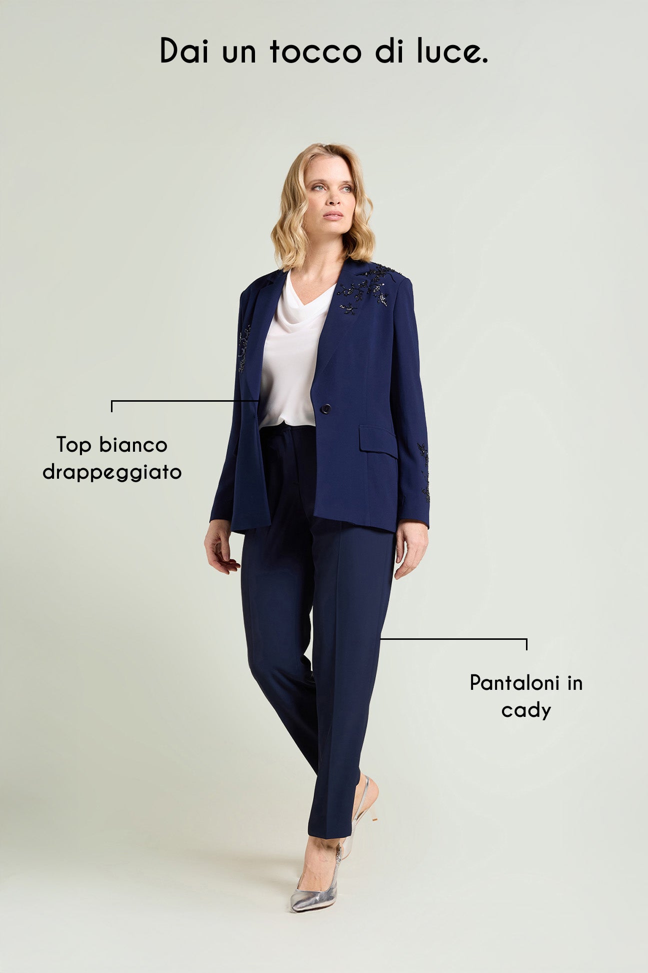 BLAZER RICAMATO IN CADY