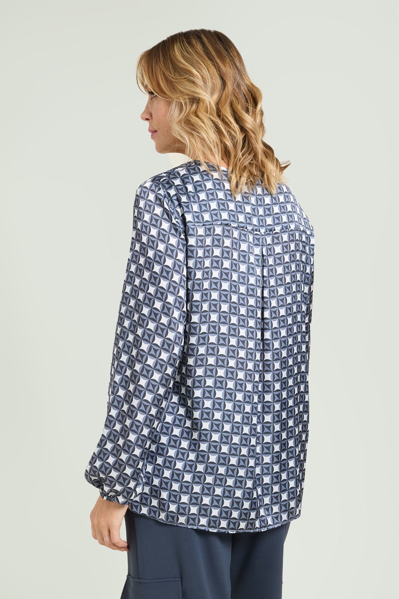 BLUSA IN SATIN STAMPATO