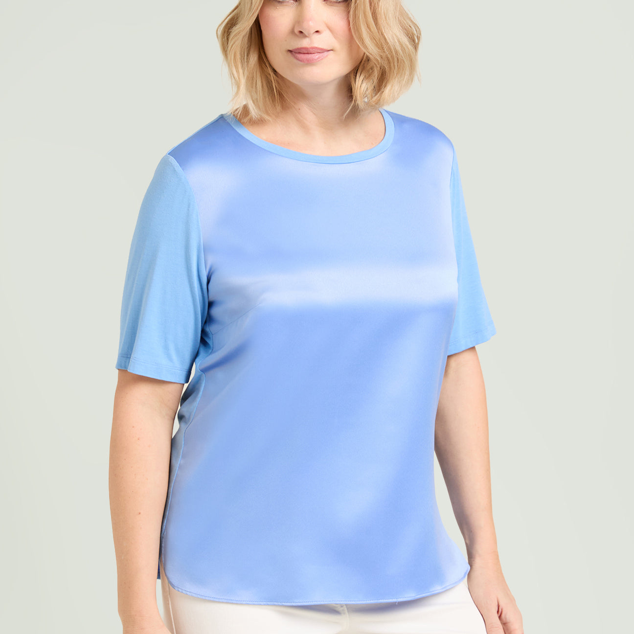 T-SHIRT IN RASO E JERSEY