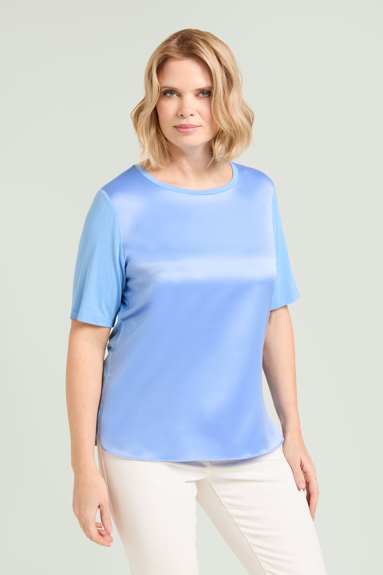 T-SHIRT IN RASO E JERSEY