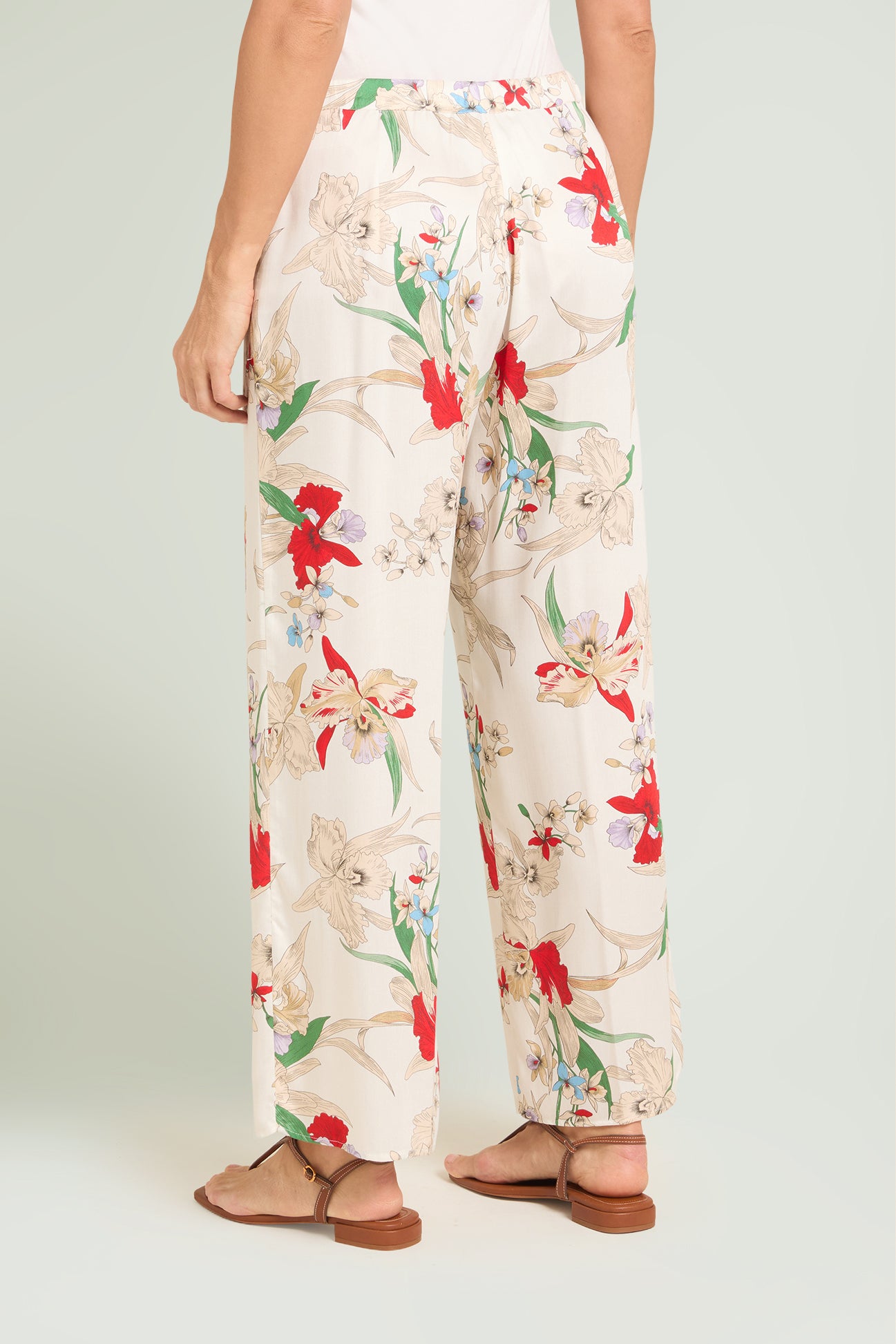 PANTALONI IN SATIN STAMPATO