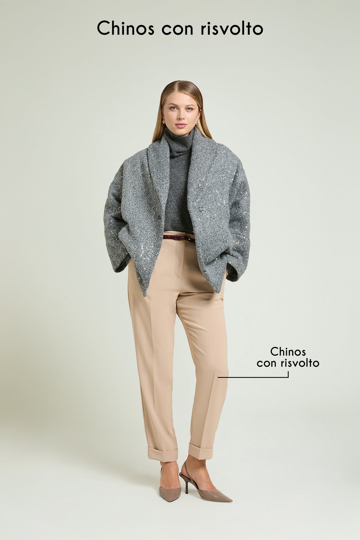 CAPPOTTO MELANGE RICAMATO