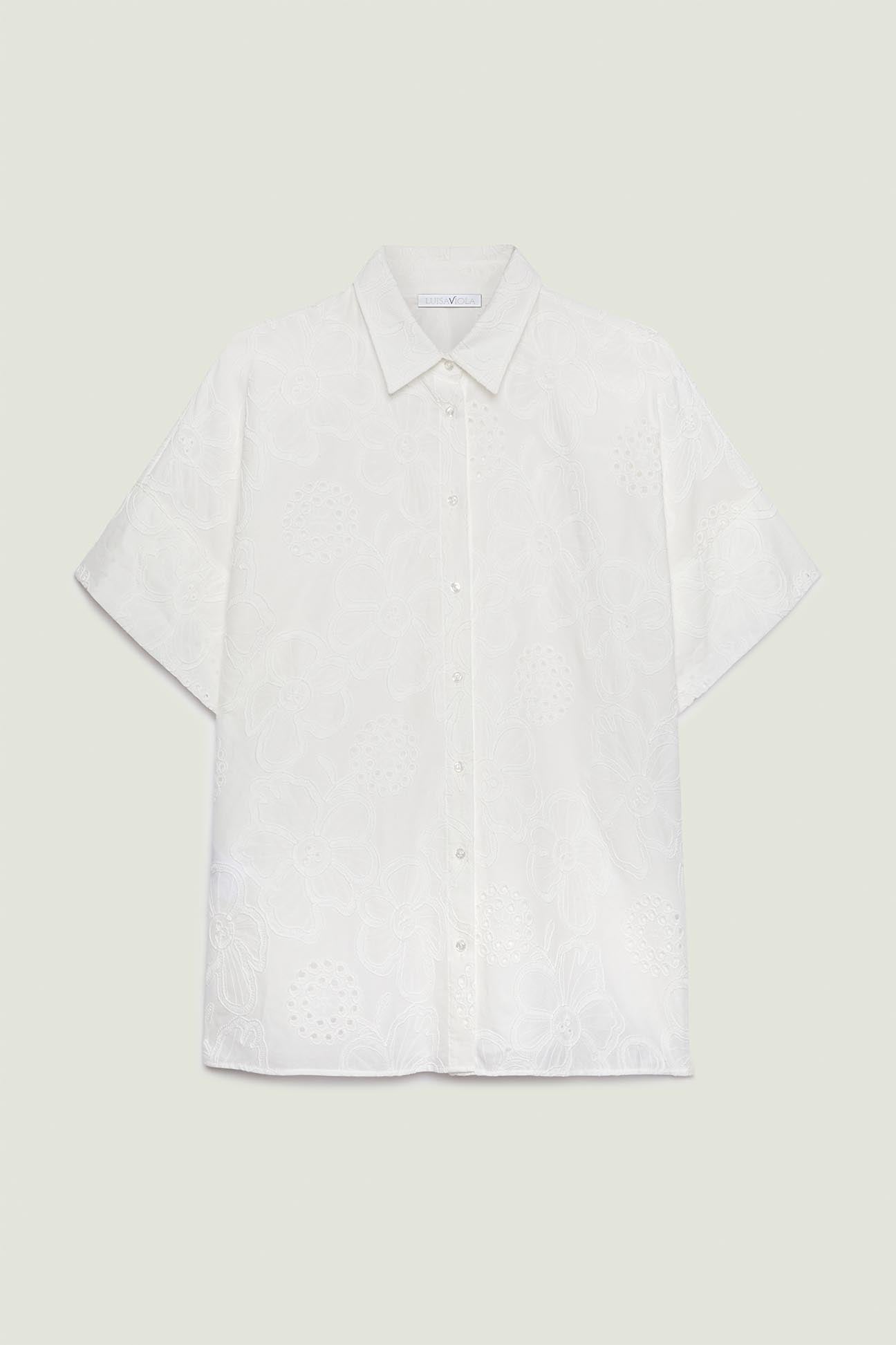 CAMICIA IN MUSSOLA RICAMATA