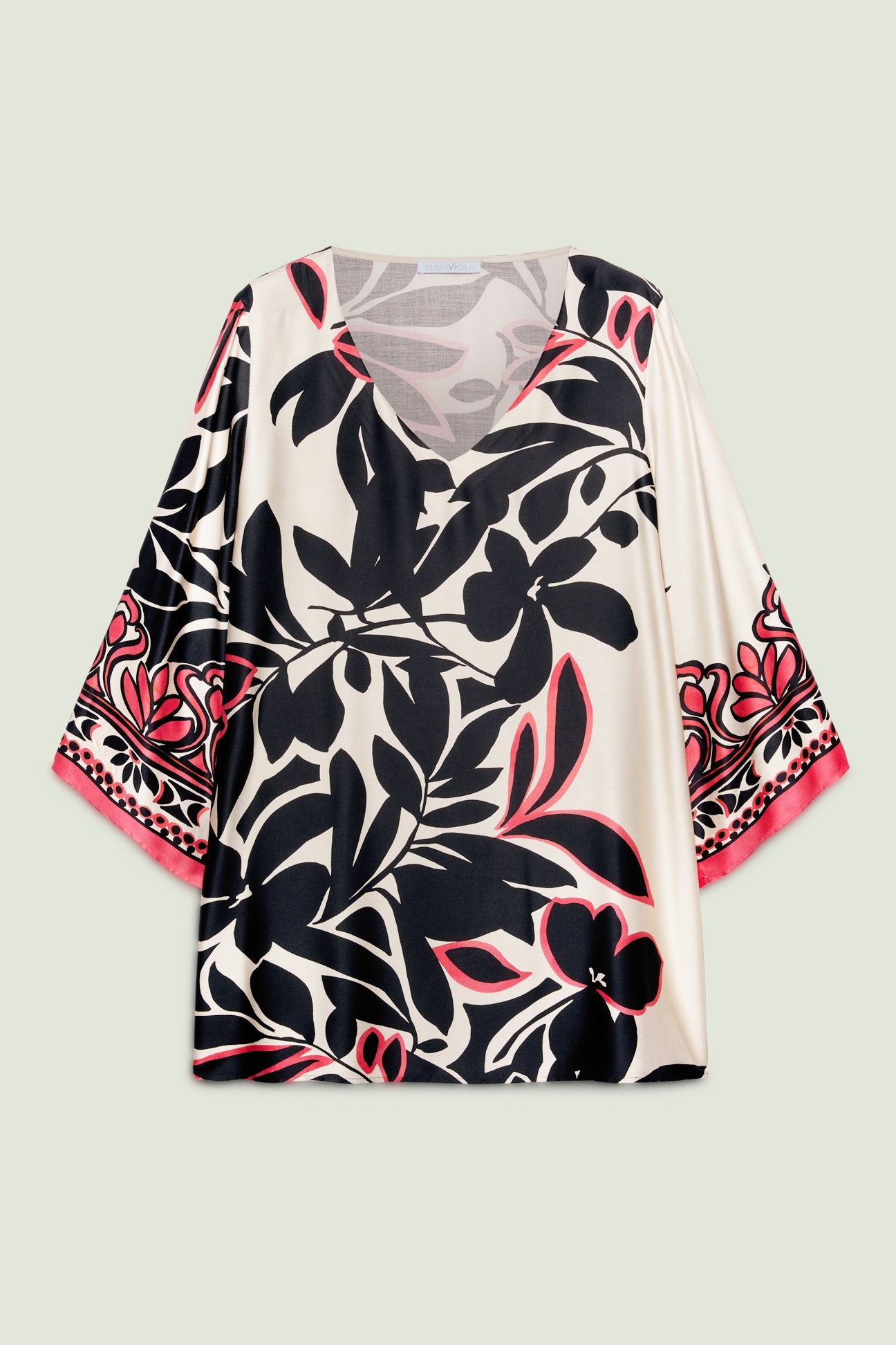 BLUSA IN SATIN STAMPATO