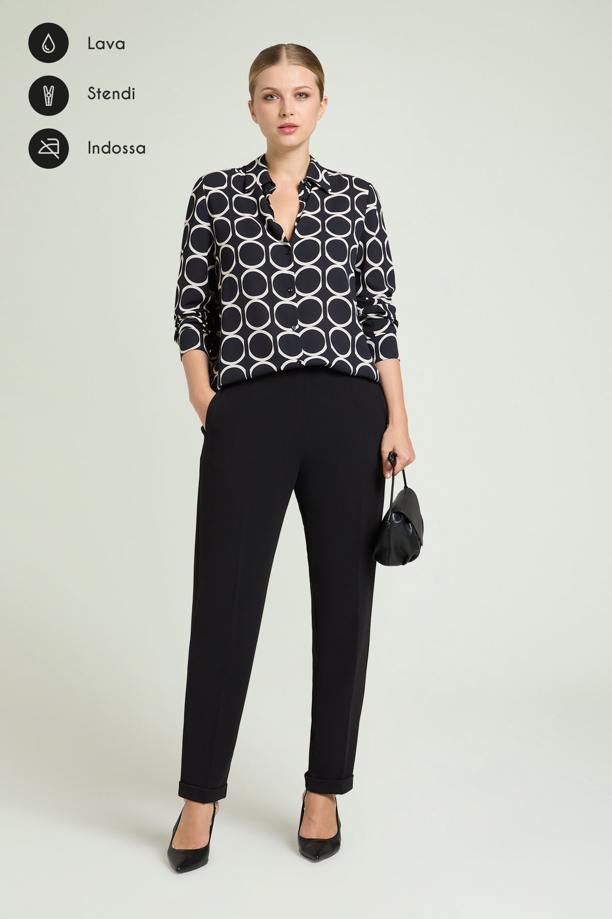 PANTALONI PULL-ON CHINOS IN CREPE