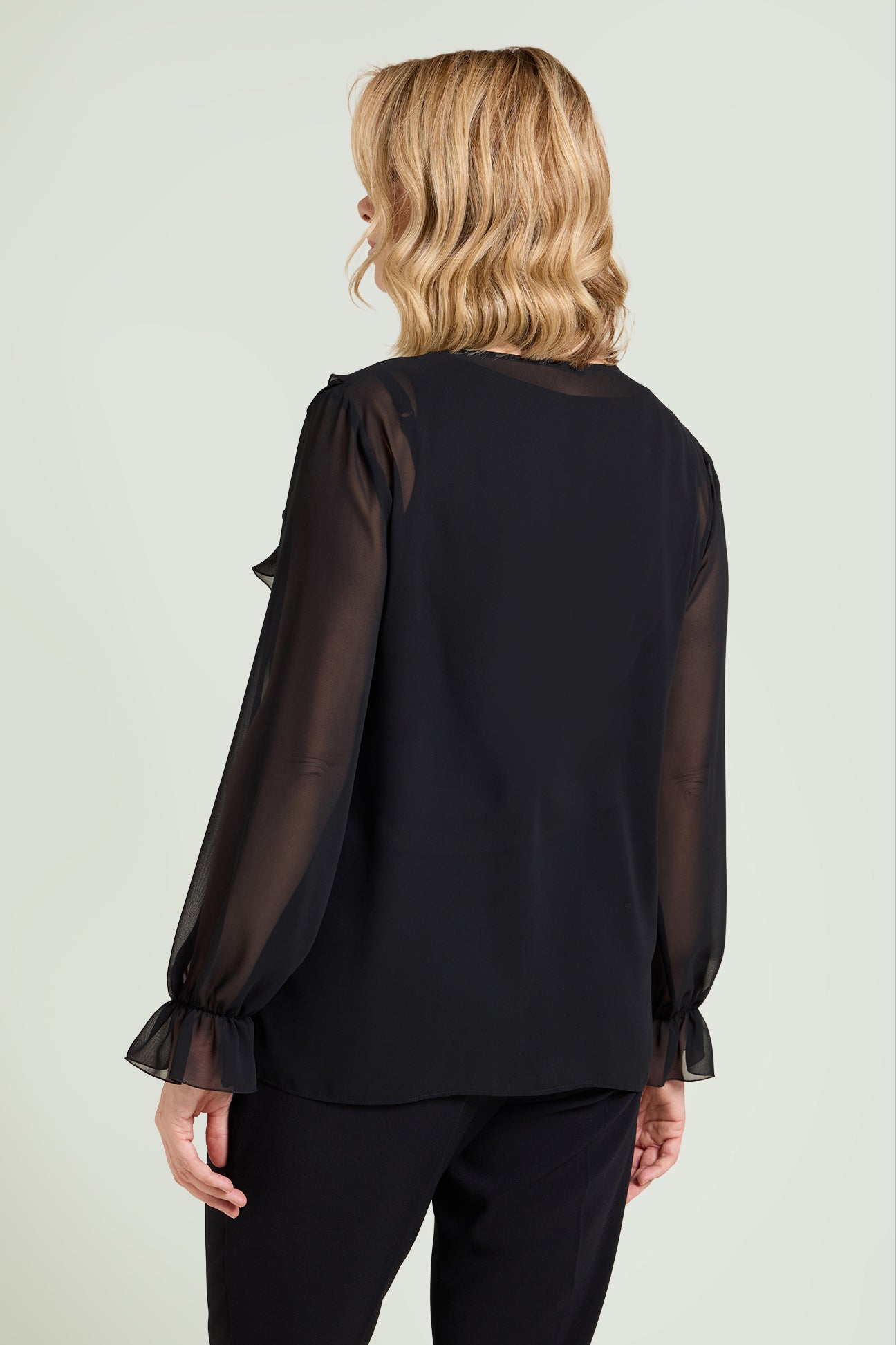 CAMICIA IN GEORGETTE CON VOLANT