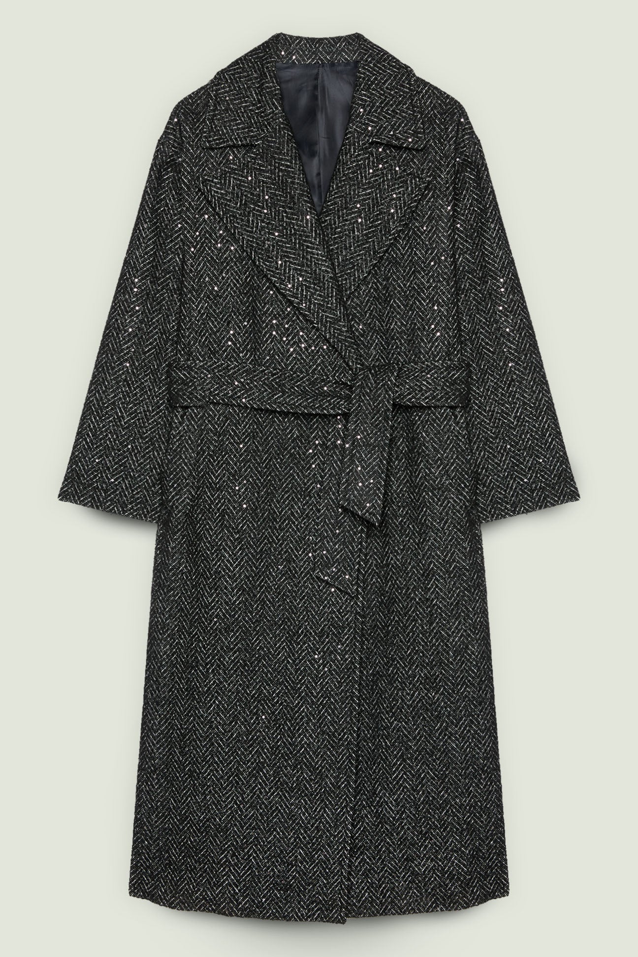 CAPPOTTO A VESTAGLIA IN CHEVRON RICAMATO